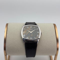 Vintage Piaget 18k White Gold Automatic with Natural Tiger’s Eye Roman Numeral D