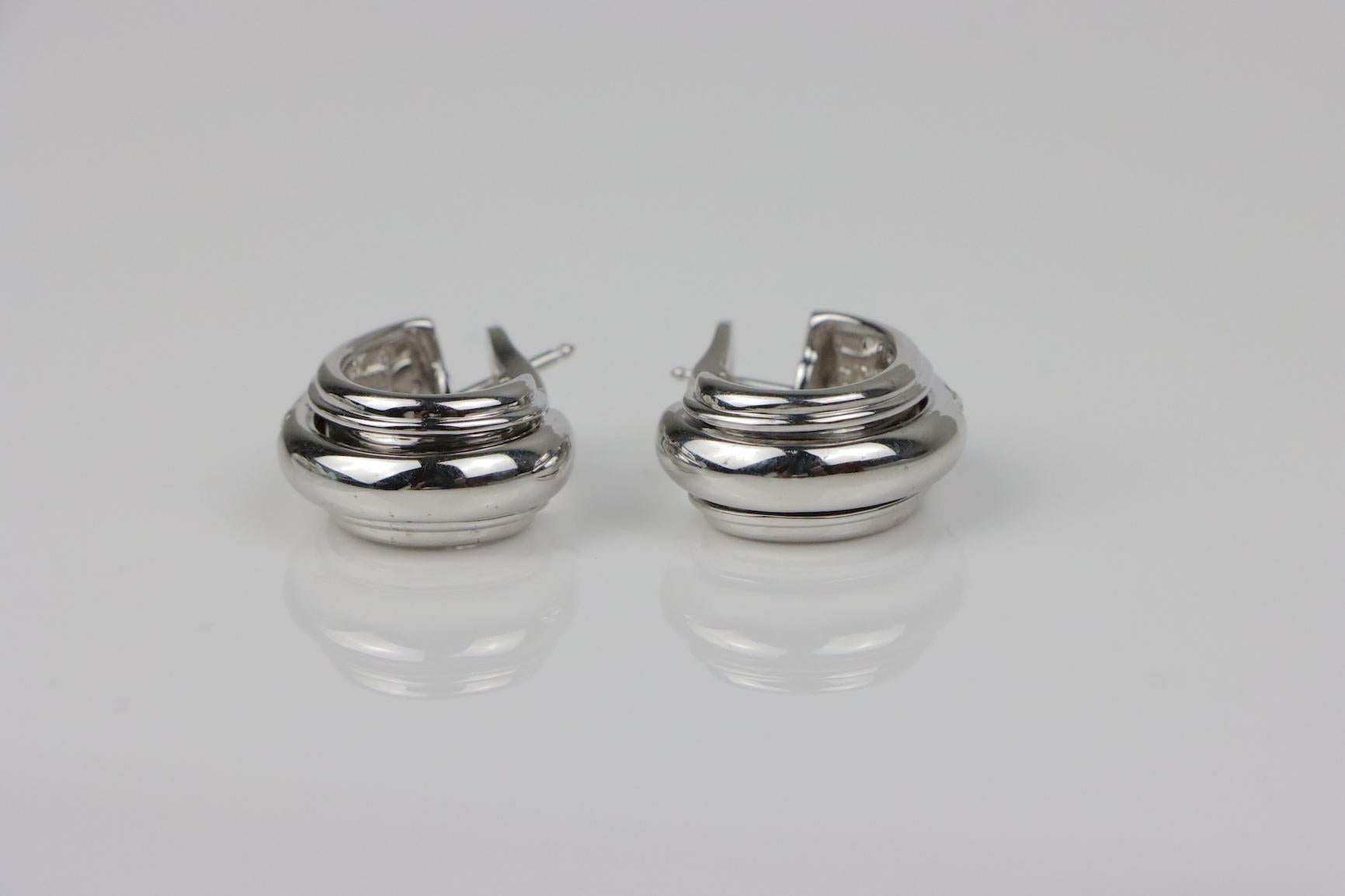 Women's Vintage Piaget 18K White Gold Diamond Possession Earrings