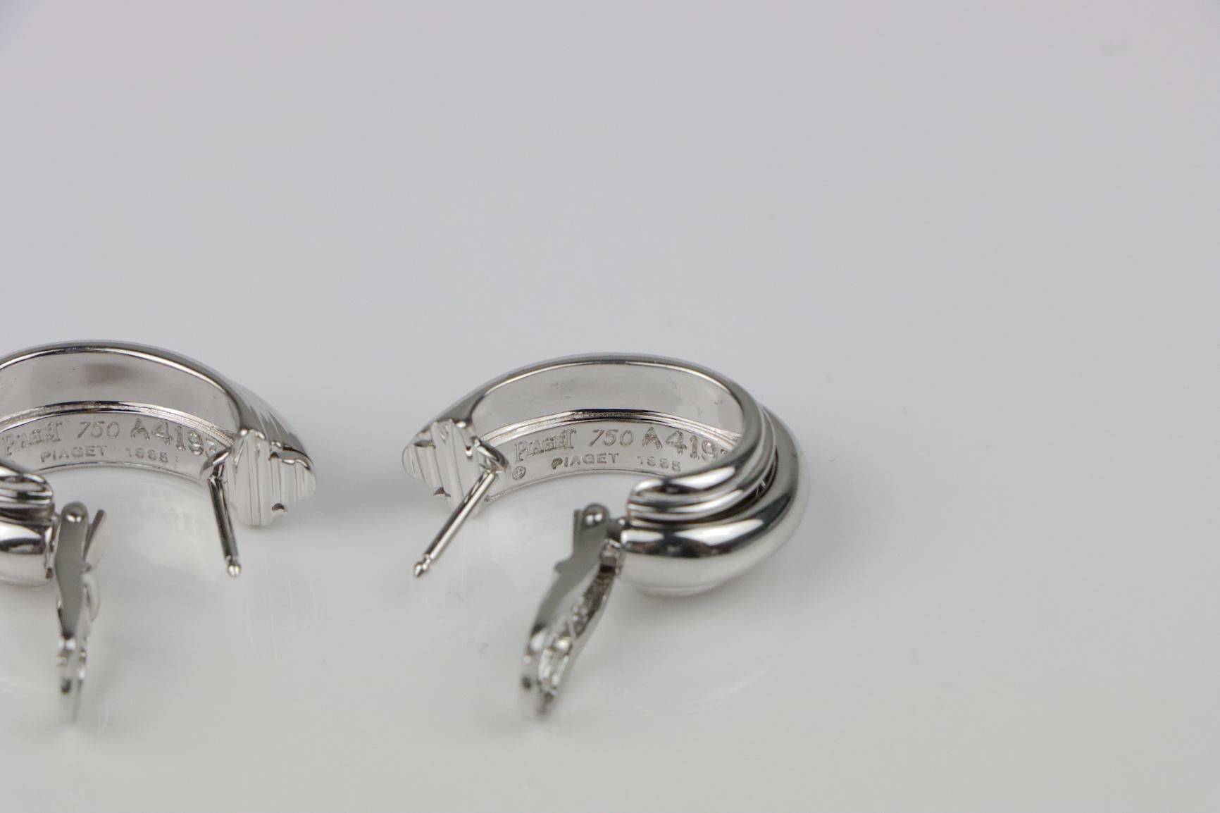 Vintage Piaget 18K White Gold Diamond Possession Earrings 1