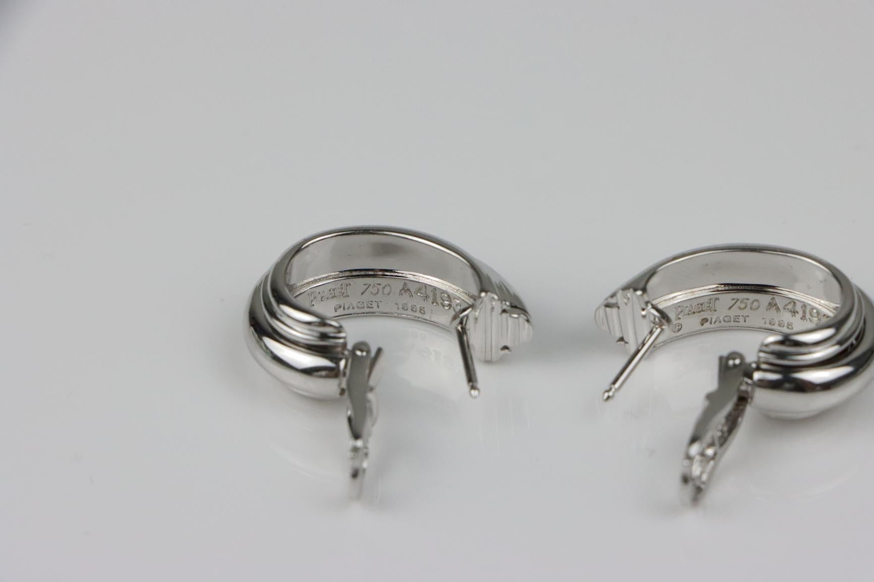 Vintage Piaget 18K White Gold Diamond Possession Earrings 2