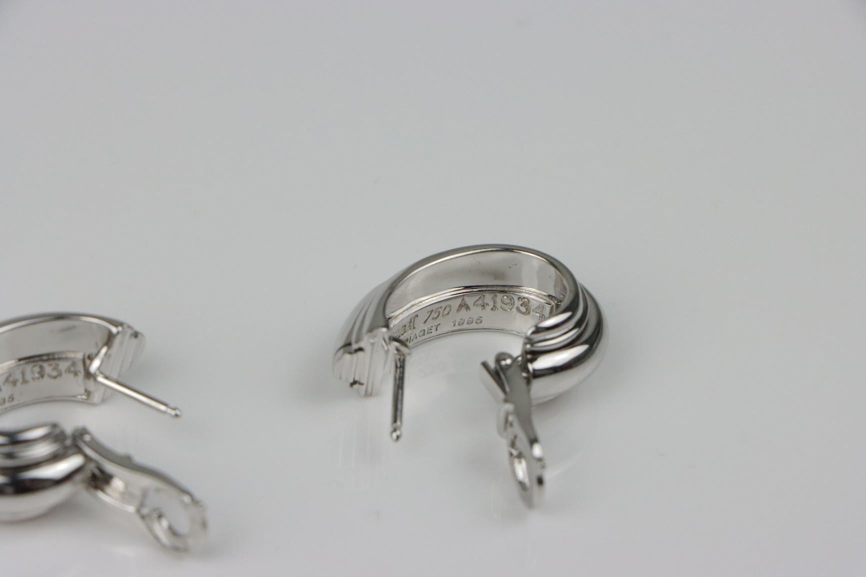 Vintage Piaget 18K White Gold Diamond Possession Earrings 3