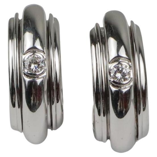 Vintage Piaget 18K White Gold Diamond Possession Earrings