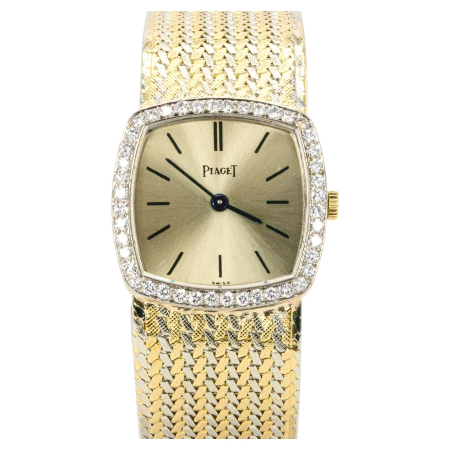 Vintage Piaget Watch, 18K Yellow Gold, Diamonds, REF. 9235