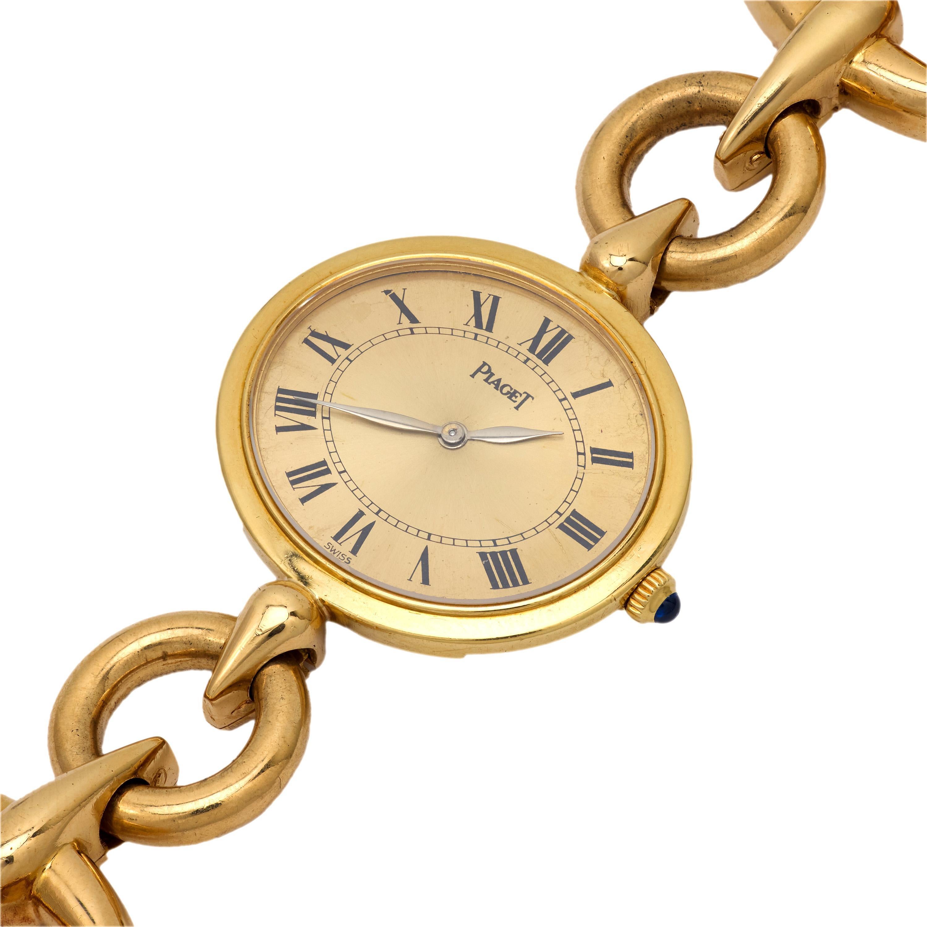 Modern Vintage Piaget 18k yellow gold watch For Sale