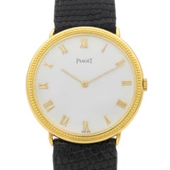 Vintage Piaget 18 Karat Yellow Gold White Dial Manual Wind Men's Watch 90231