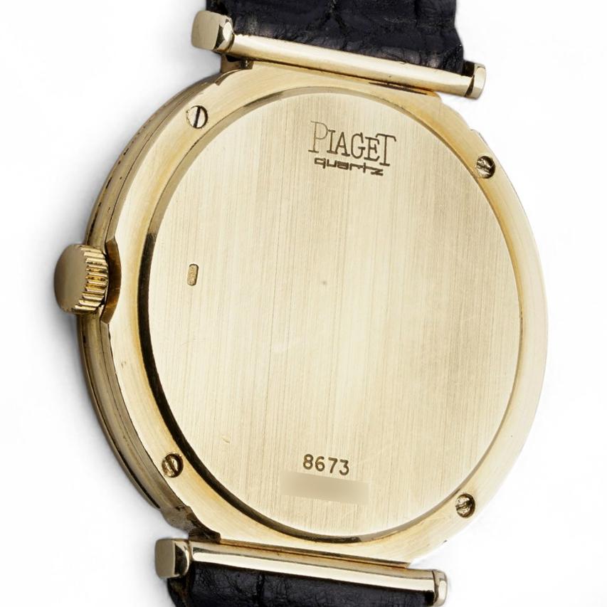 Piaget 18KT Golduhr mit blauem Zifferblatt im Vintage-Stil (ca. 1980er Jahre) im Angebot 1