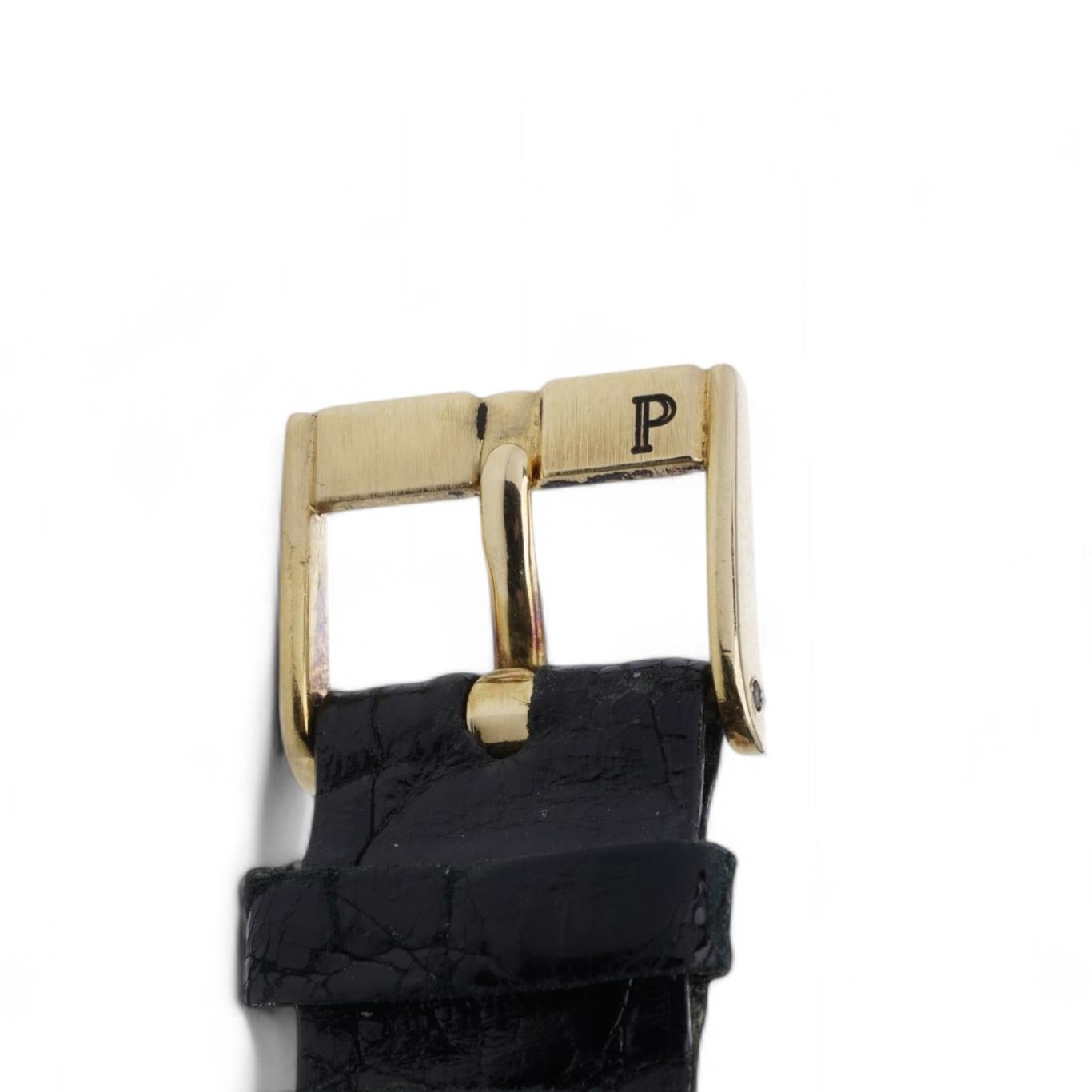 Piaget 18KT Golduhr mit blauem Zifferblatt im Vintage-Stil (ca. 1980er Jahre) im Angebot 3