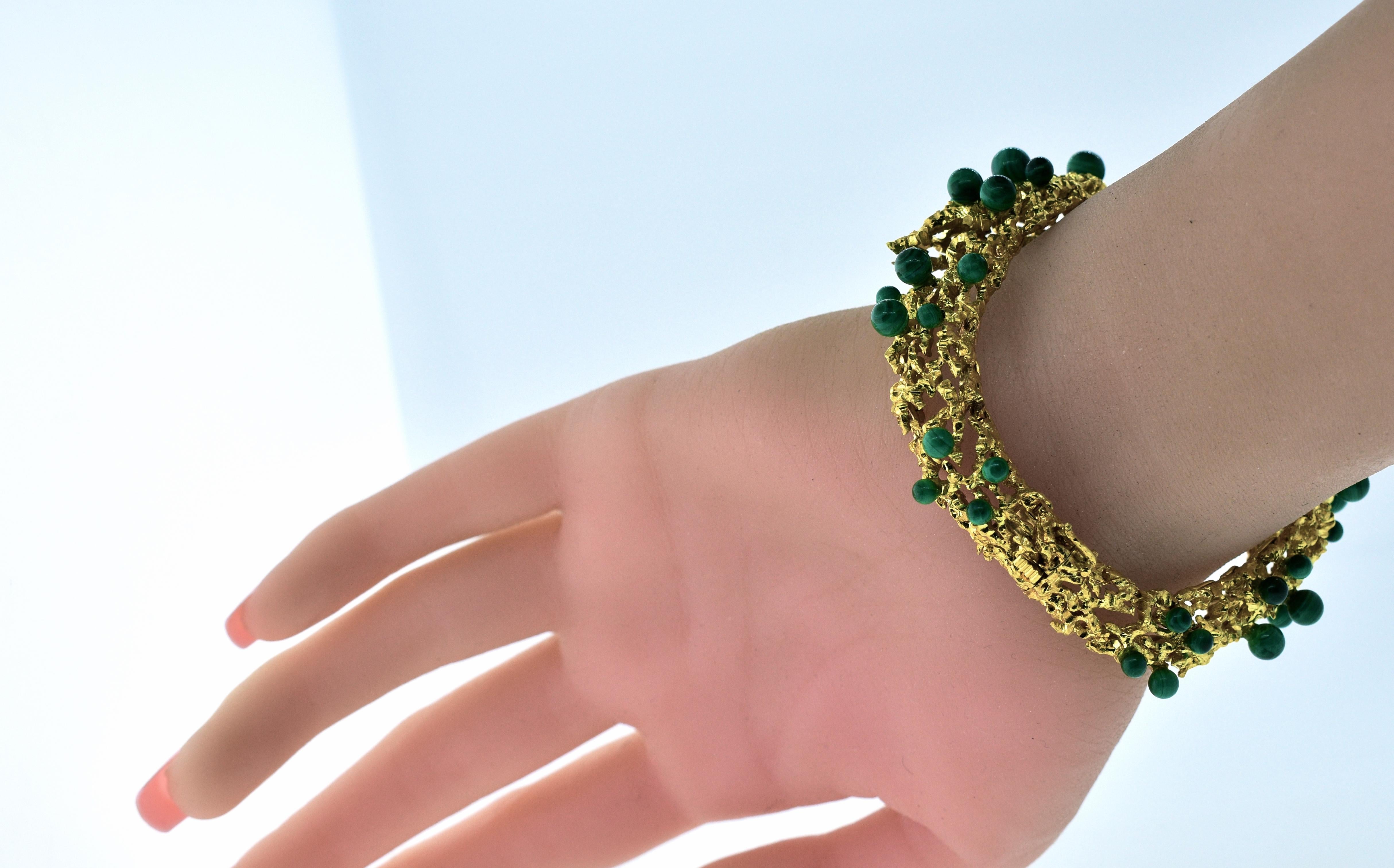 Vintage Piaget 1970s Unusual 18 Karat Gold and Malachite Wristwatch 3