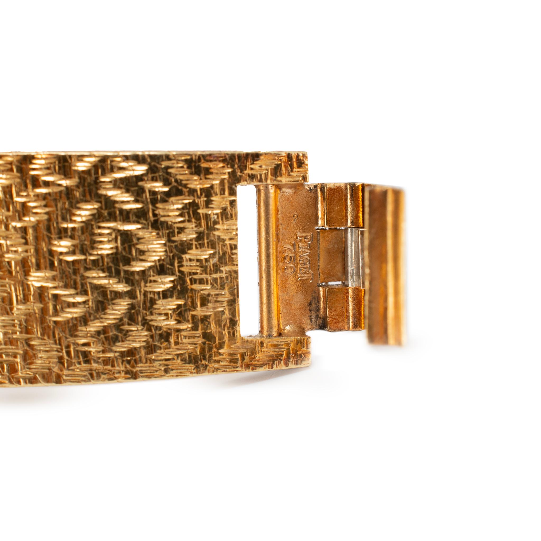 Vintage By Piaget 24MM 9805 B 68 18K Gold Diamant Neiman Marcus Lapis Zifferblatt Uhr im Angebot 5