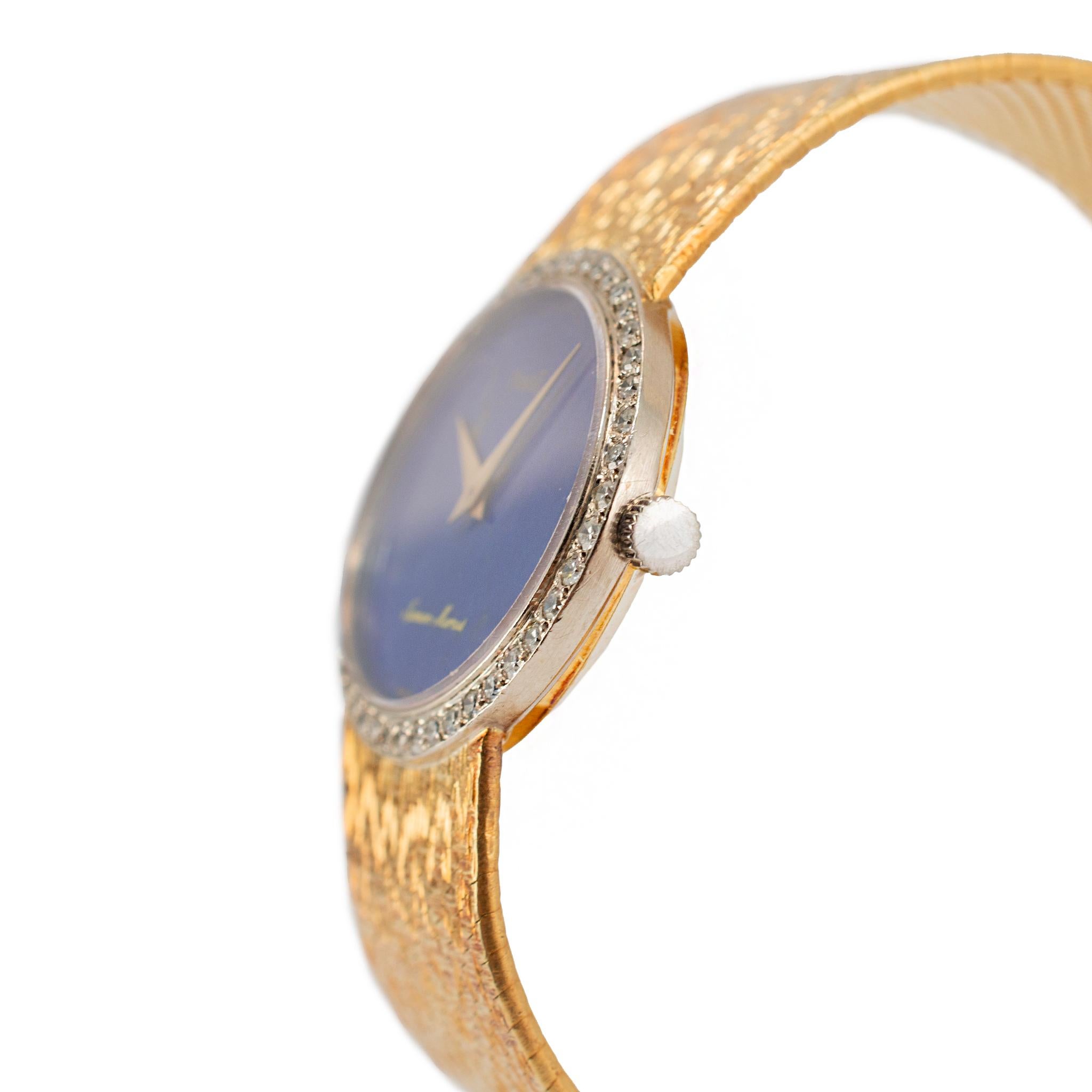 Vintage By Piaget 24MM 9805 B 68 18K Gold Diamant Neiman Marcus Lapis Zifferblatt Uhr im Zustand „Hervorragend“ im Angebot in Houston, TX
