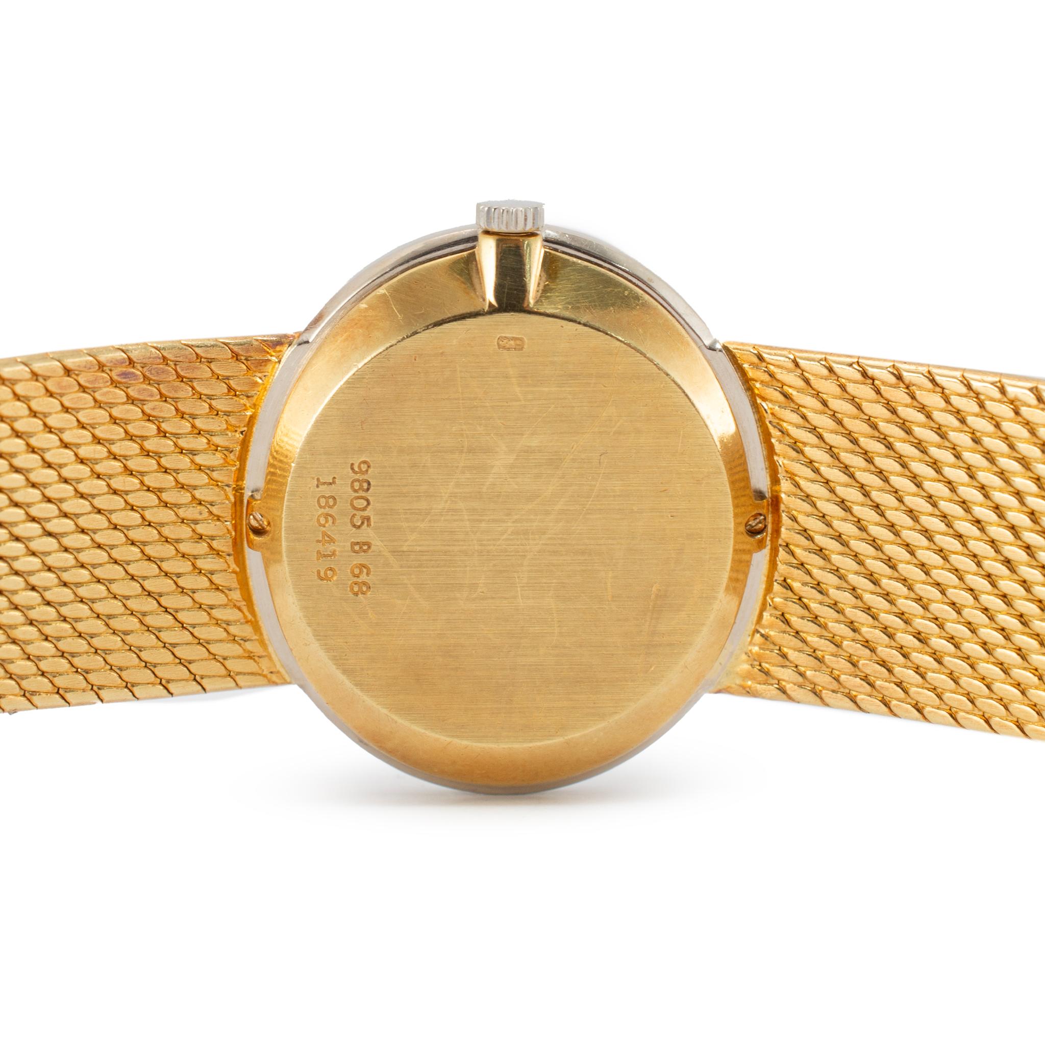 Vintage By Piaget 24MM 9805 B 68 18K Gold Diamant Neiman Marcus Lapis Zifferblatt Uhr Damen im Angebot