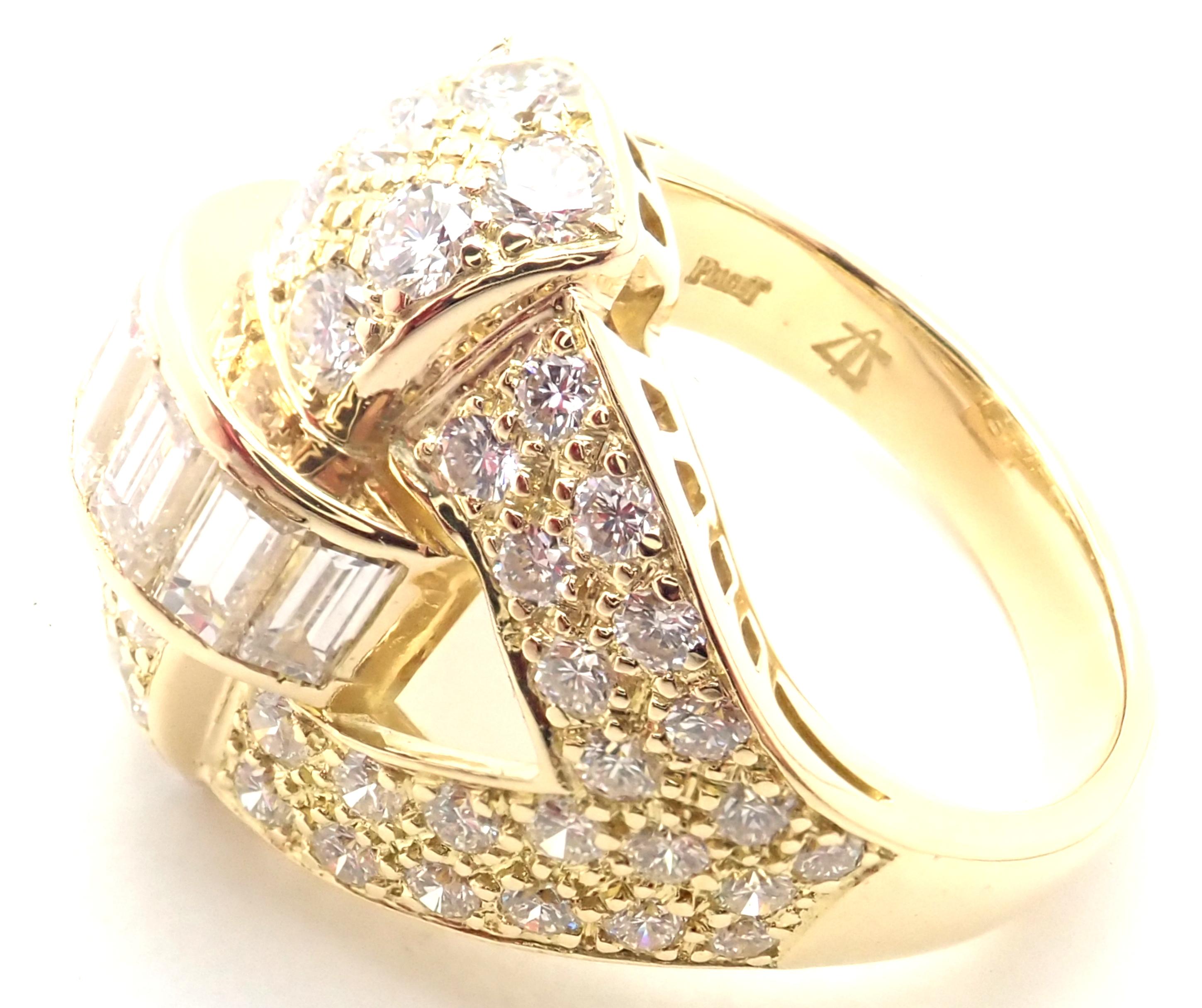 Vintage Piaget 3ct Diamond Yellow Gold Cocktail Ring In Excellent Condition For Sale In Holland, PA