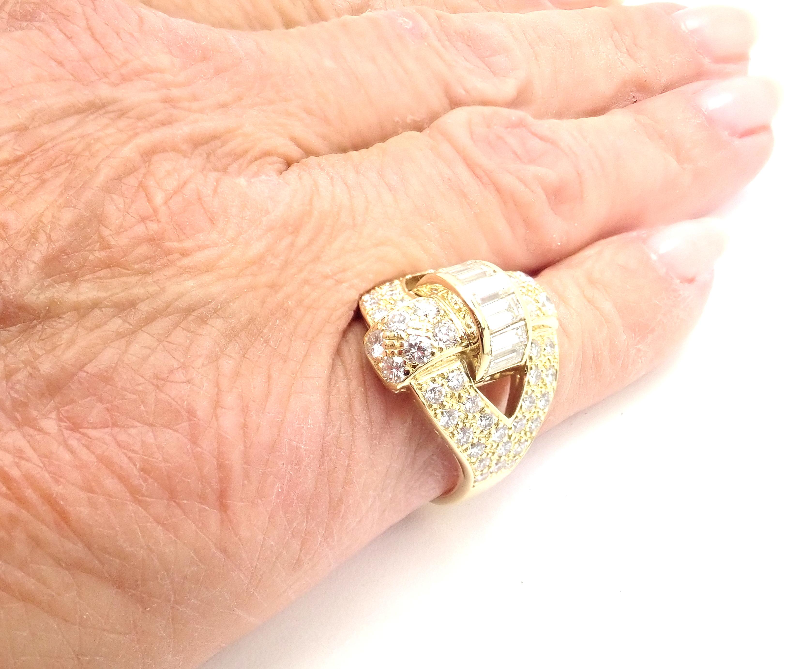 Vintage Piaget 3ct Diamond Yellow Gold Cocktail Ring For Sale 3