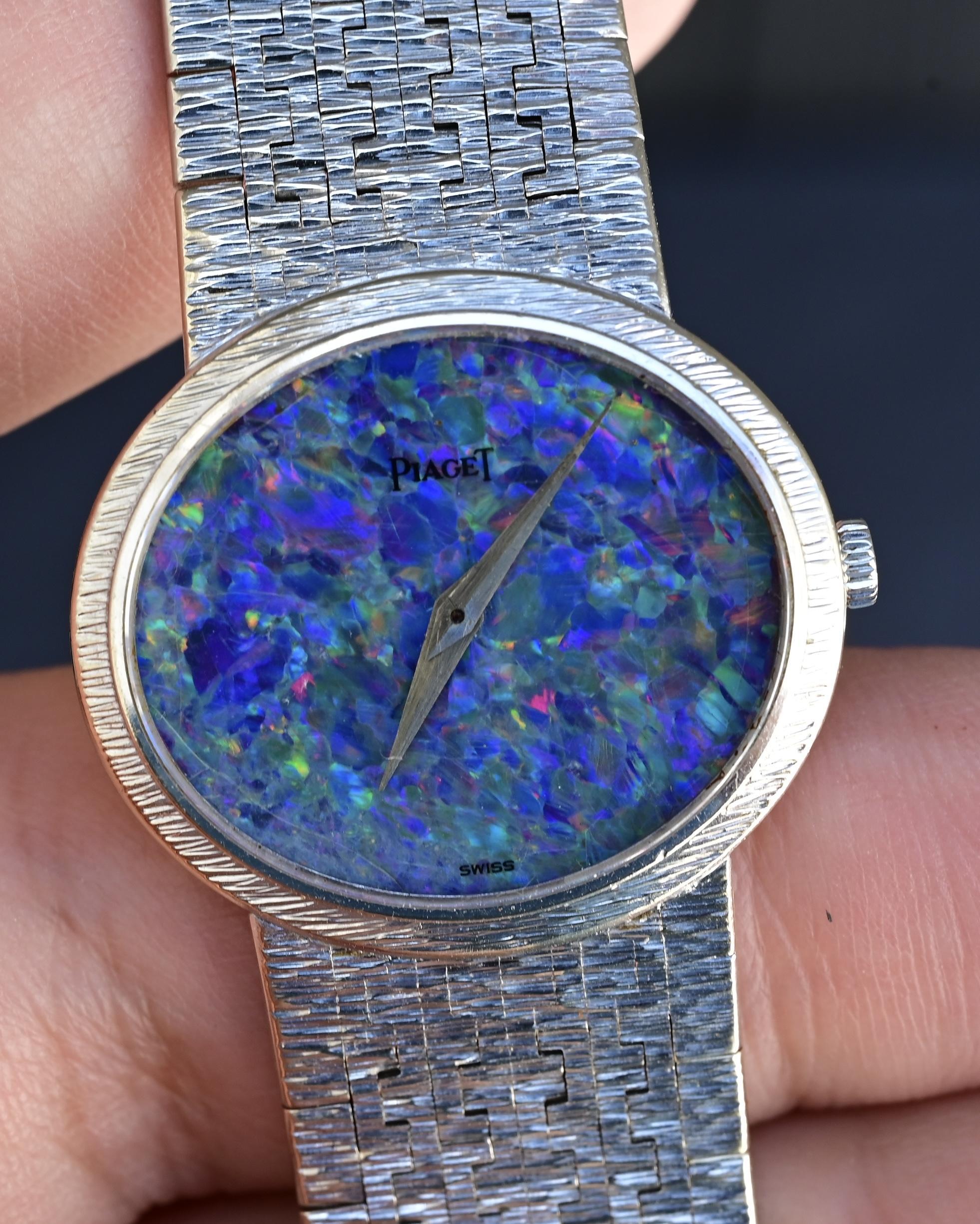 Vintage Piaget 9801 A6 18K White Gold Wristwatch with Opal Dial – 57g, 16cm 7