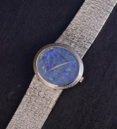 Vintage Piaget 9801 A6 18K White Gold Wristwatch with Opal Dial – 57g, 16cm
