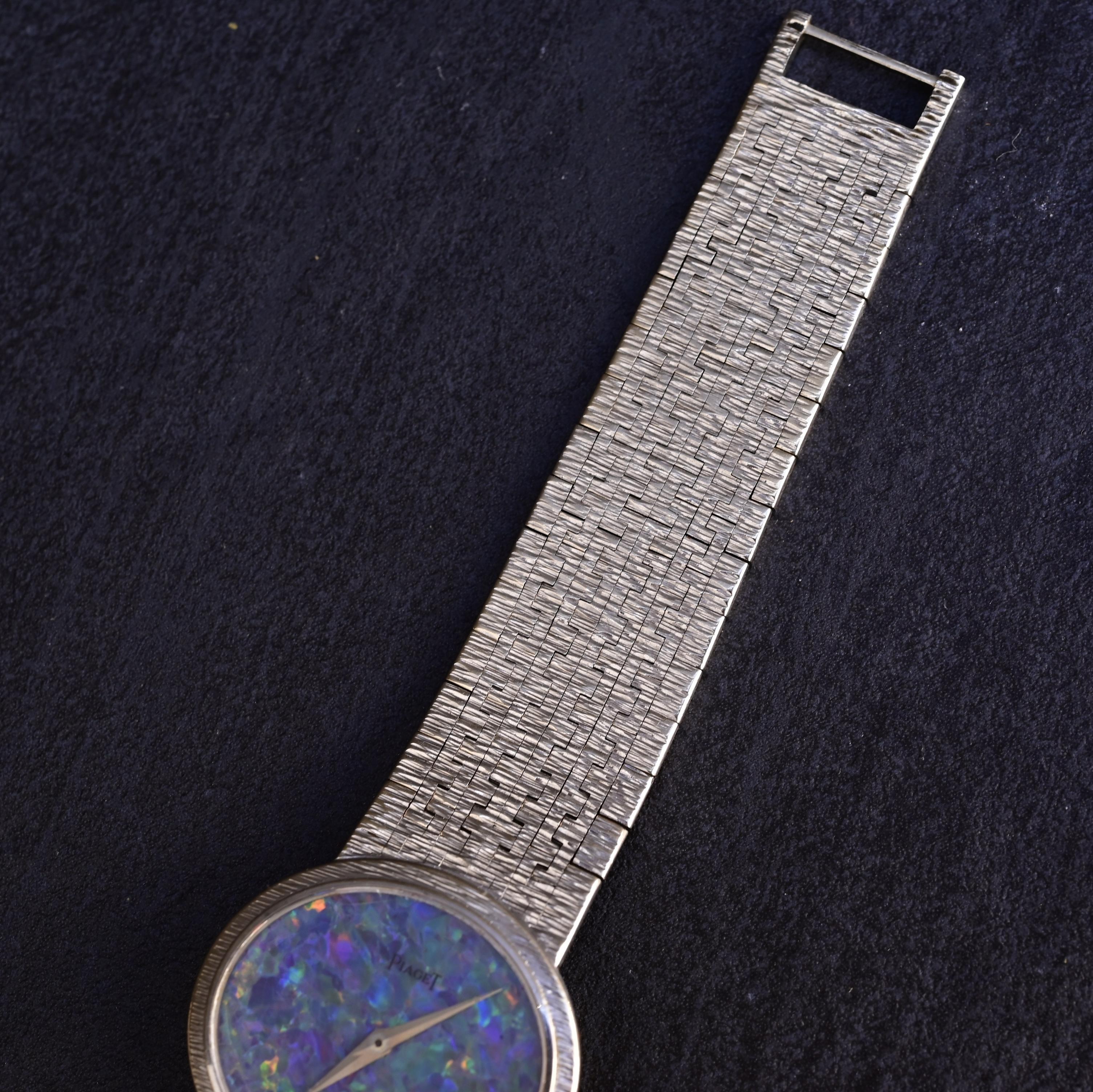 Vintage Piaget 9801 A6 18K White Gold Wristwatch with Opal Dial – 57g, 16cm 1