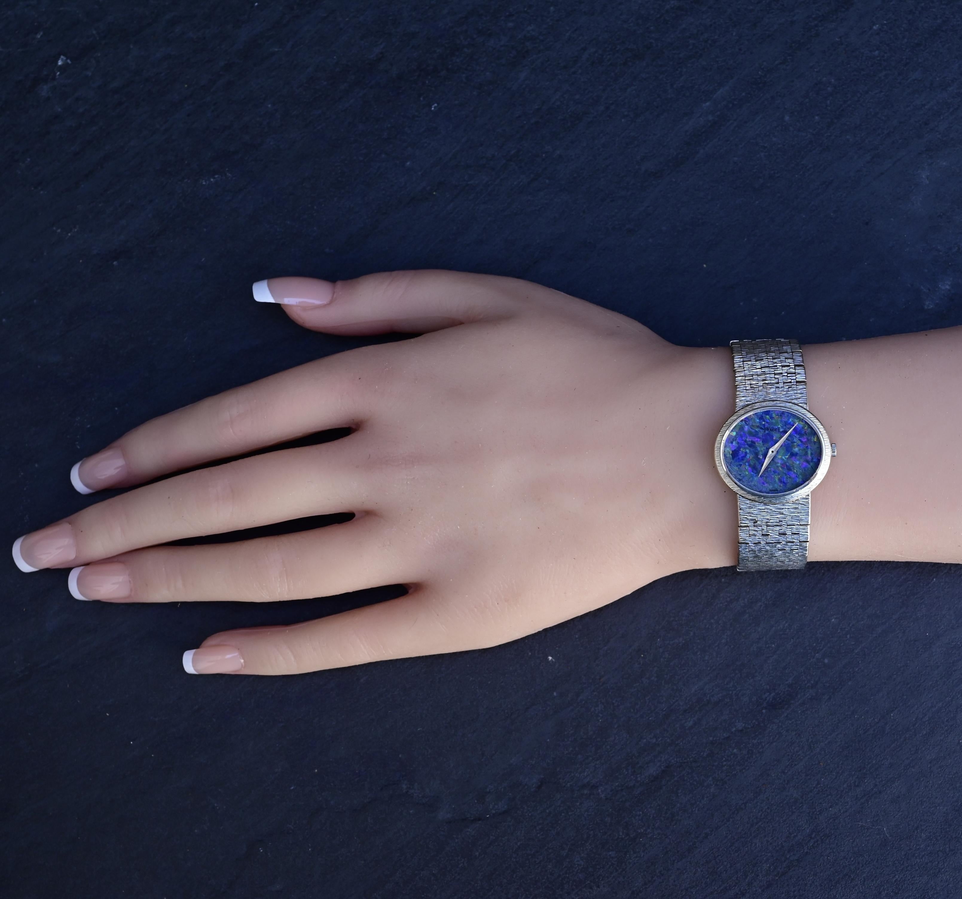 Vintage Piaget 9801 A6 18K White Gold Wristwatch with Opal Dial – 57g, 16cm 4