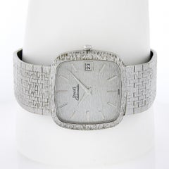 Vintage Piaget Automatic 18k Gold 32mm Kissen Textur Link Armband Armbanduhr