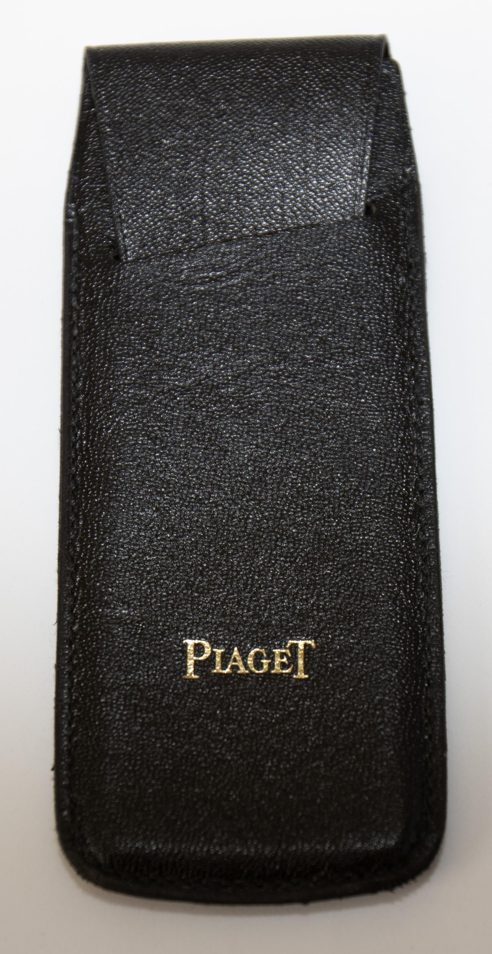 Piaget Vintage-Brieftasche aus schwarzem Leder (Schwarz) im Angebot