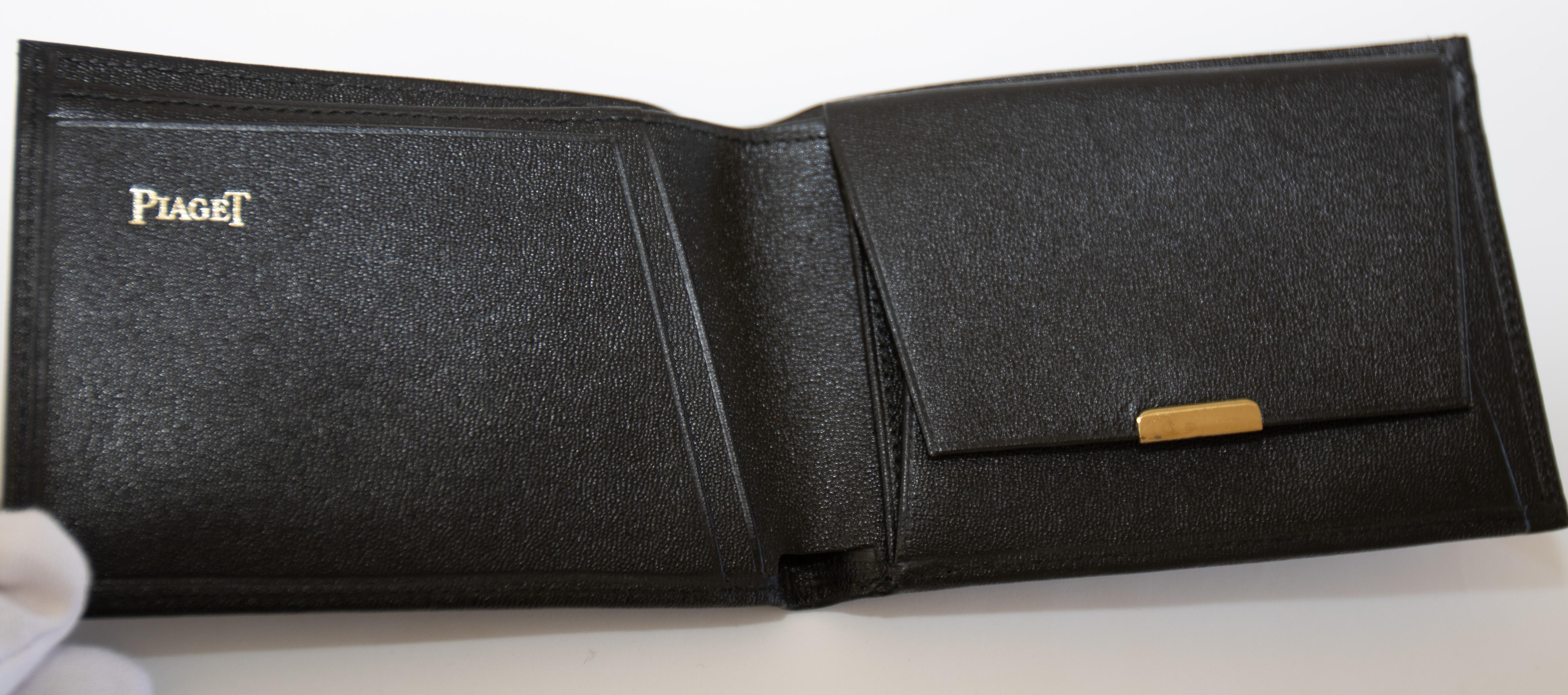 Piaget Vintage-Brieftasche aus schwarzem Leder für Damen oder Herren im Angebot
