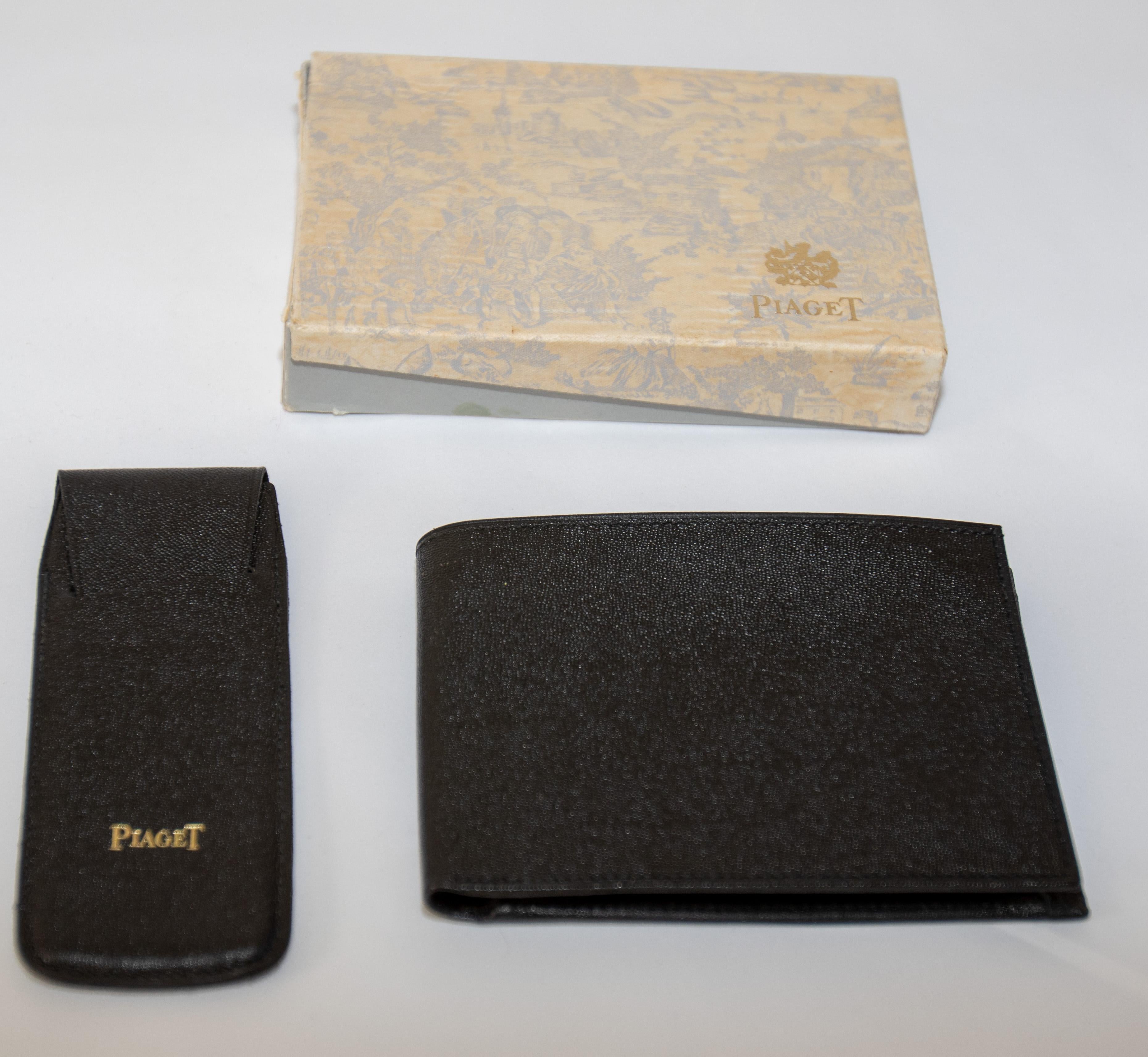 Vintage Piaget Black Leather Wallet For Sale 1