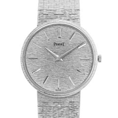 Vintage Piaget Classic 32MM 9643A6 18K White Gold Silver Dial Mechanical Watch