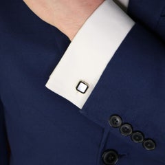 Vintage Piaget Cufflinks in 18 Carat Yellow Gold with Onyx and White Shell