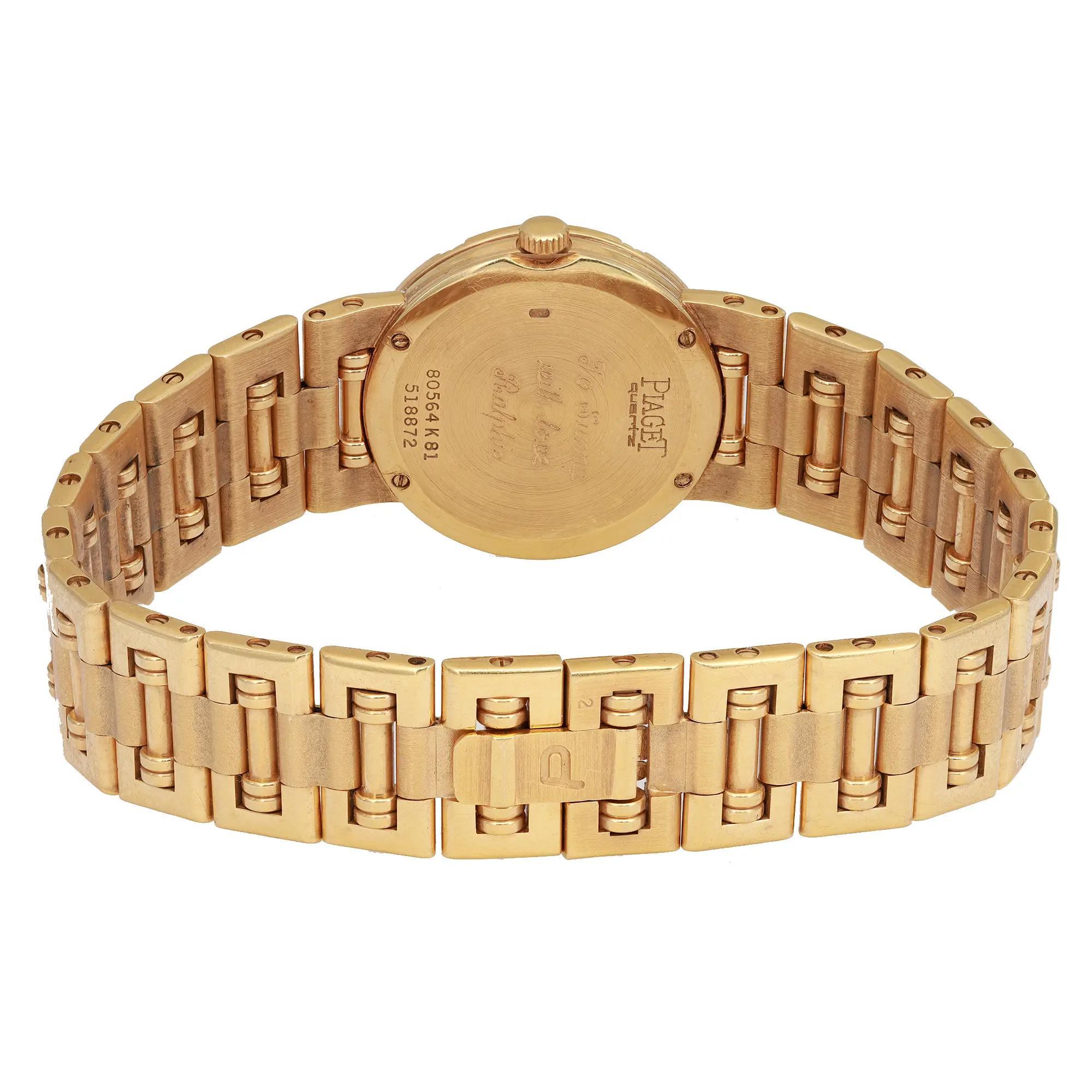 Women's Vintage Piaget Dancer 18k Yellow Gold Diamond Gold Dial Watch 90564K81