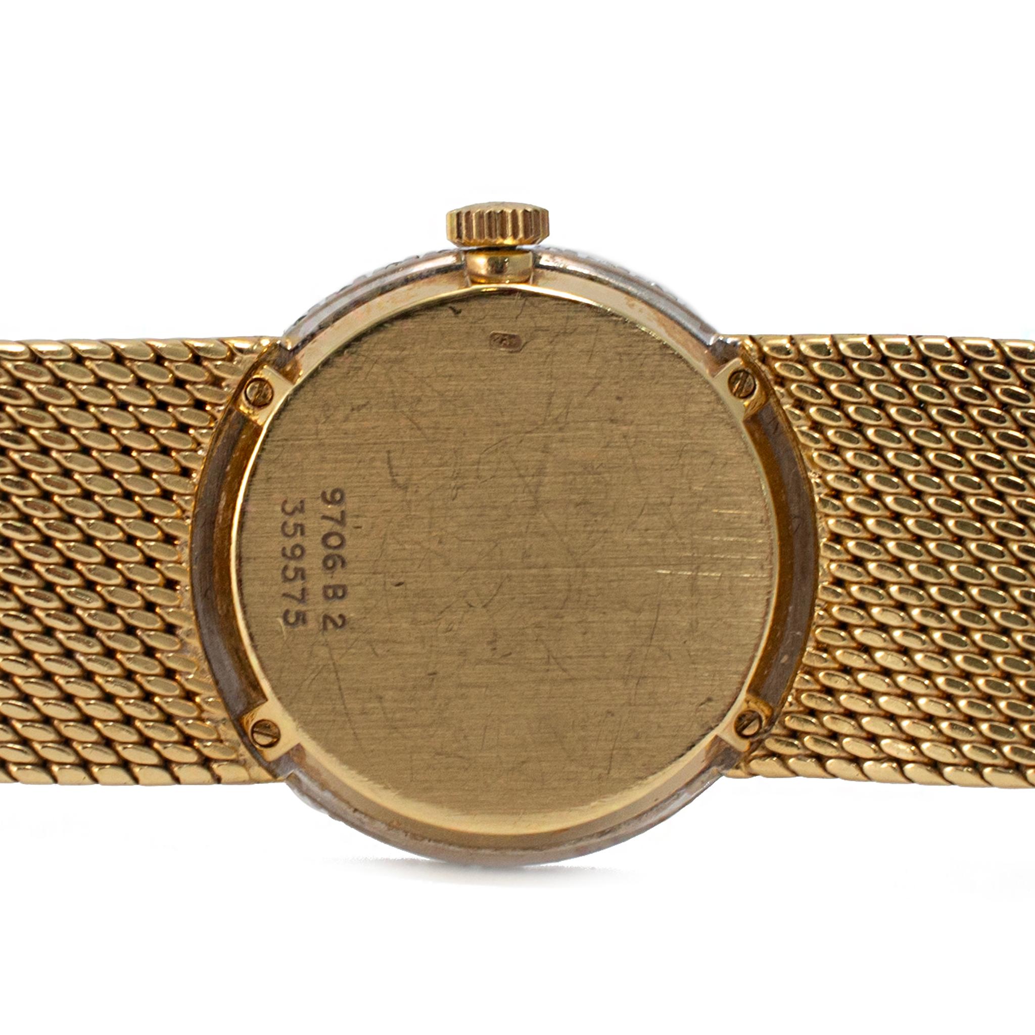 Montre Vintage Piaget Dancer 26MM 9706 B2 Or 18K Diamant Cadran Nacre Pour femmes en vente
