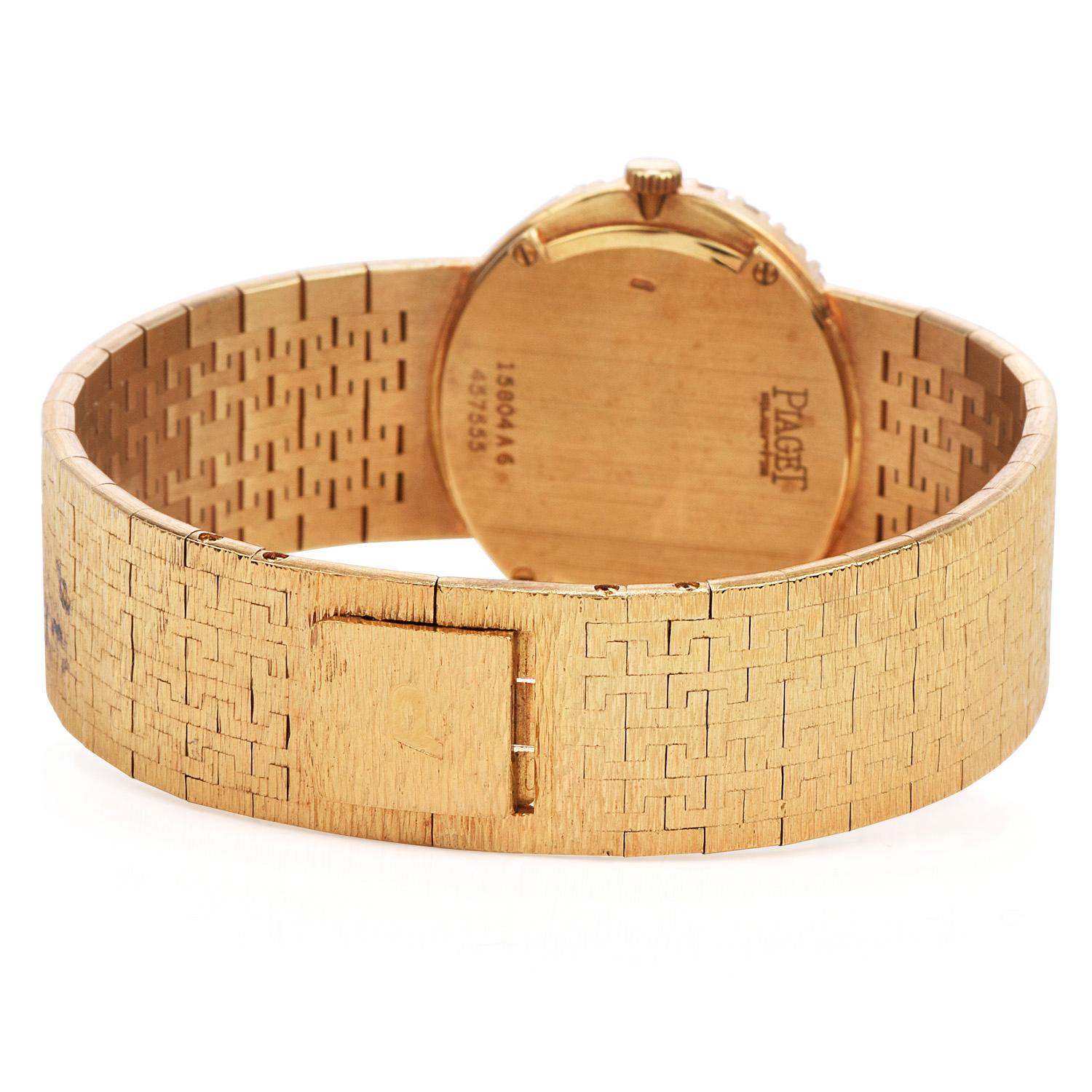 Vintage Piaget Depose Collection Diamant 18K Gold Damenuhr im Zustand „Hervorragend“ in Miami, FL