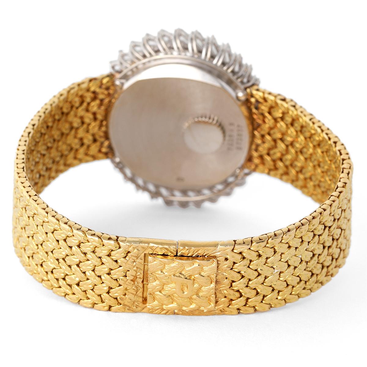 Vintage Piaget Diamond 18 Karat Yellow Gold Wristwatch In Excellent Condition In Beverly Hills, CA