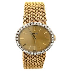 Vintage Piaget Diamond 18 Karat Yellow Gold Wristwatch