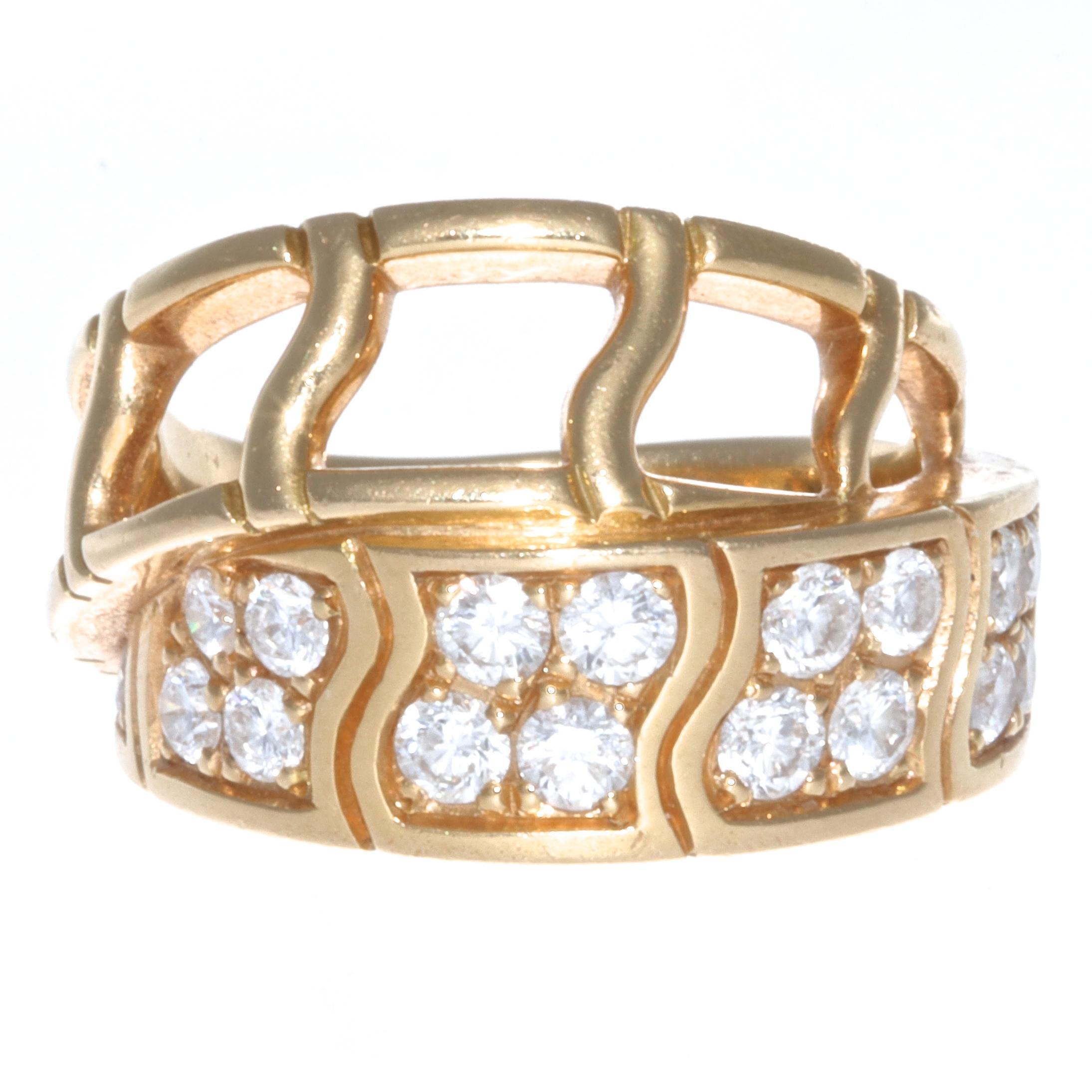 Modern Vintage Piaget Diamond 18 Karat Gold Ring