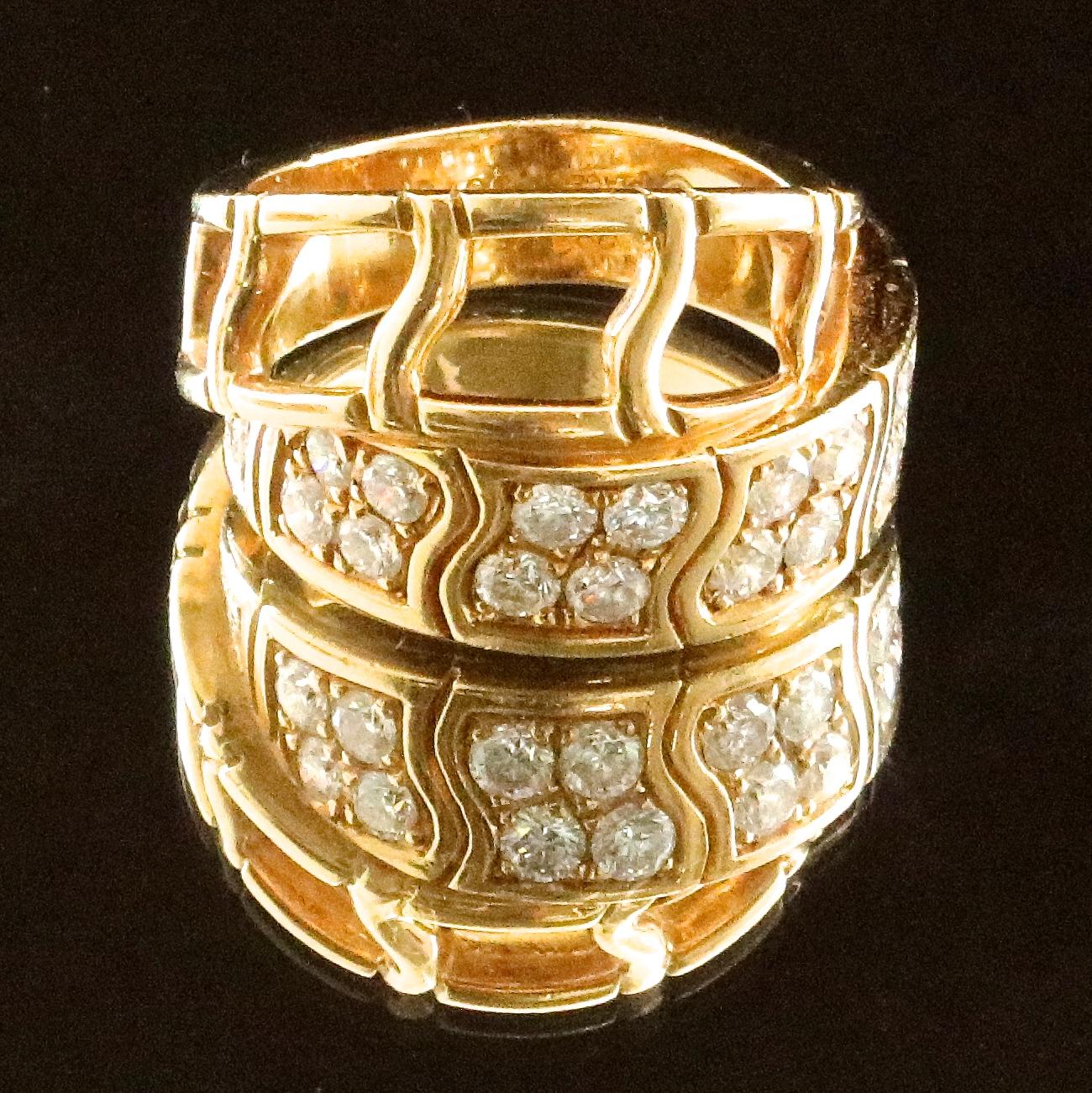 Brilliant Cut Vintage Piaget Diamond 18 Karat Gold Ring
