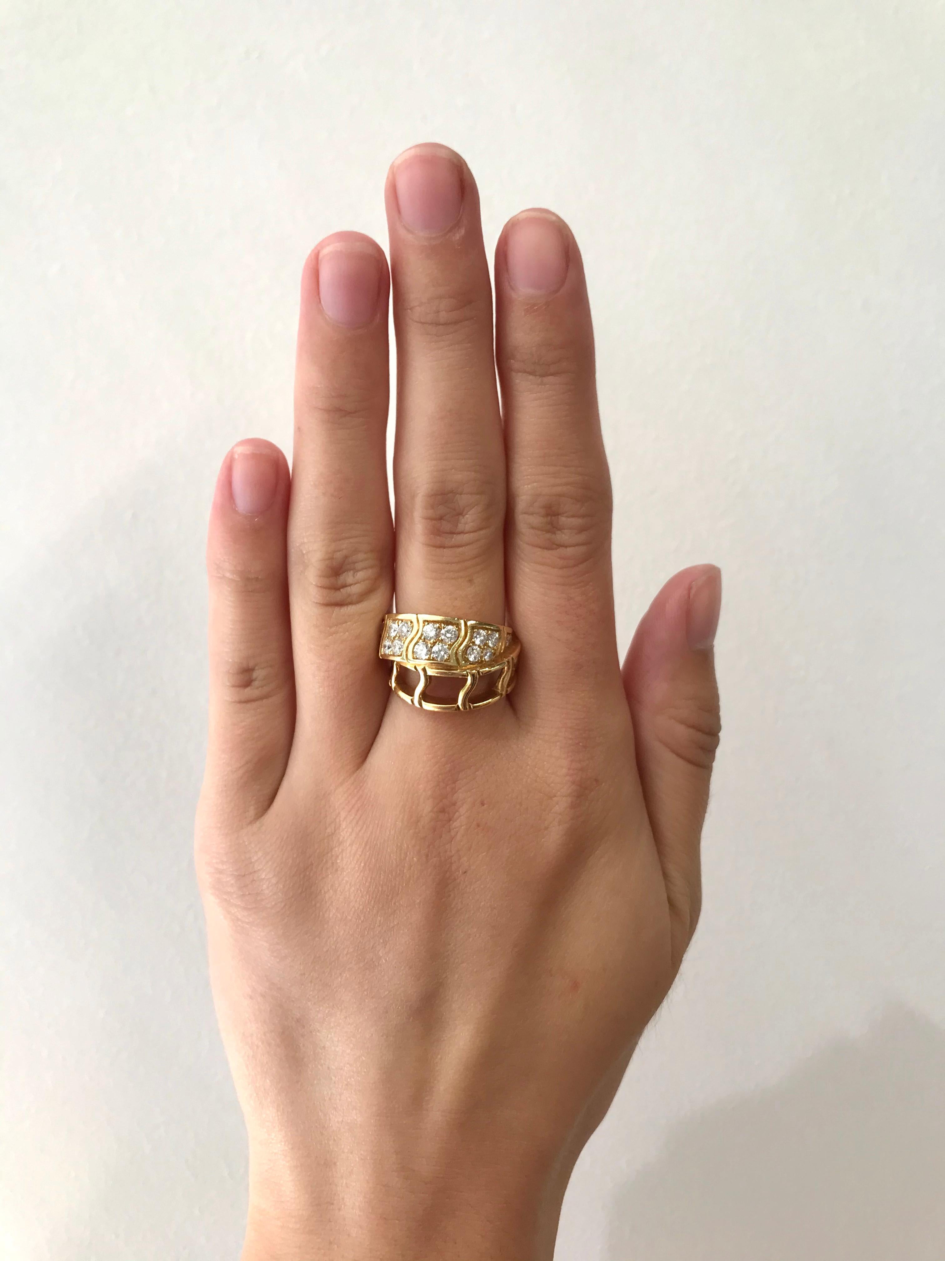 Vintage Piaget Diamond 18 Karat Gold Ring 2