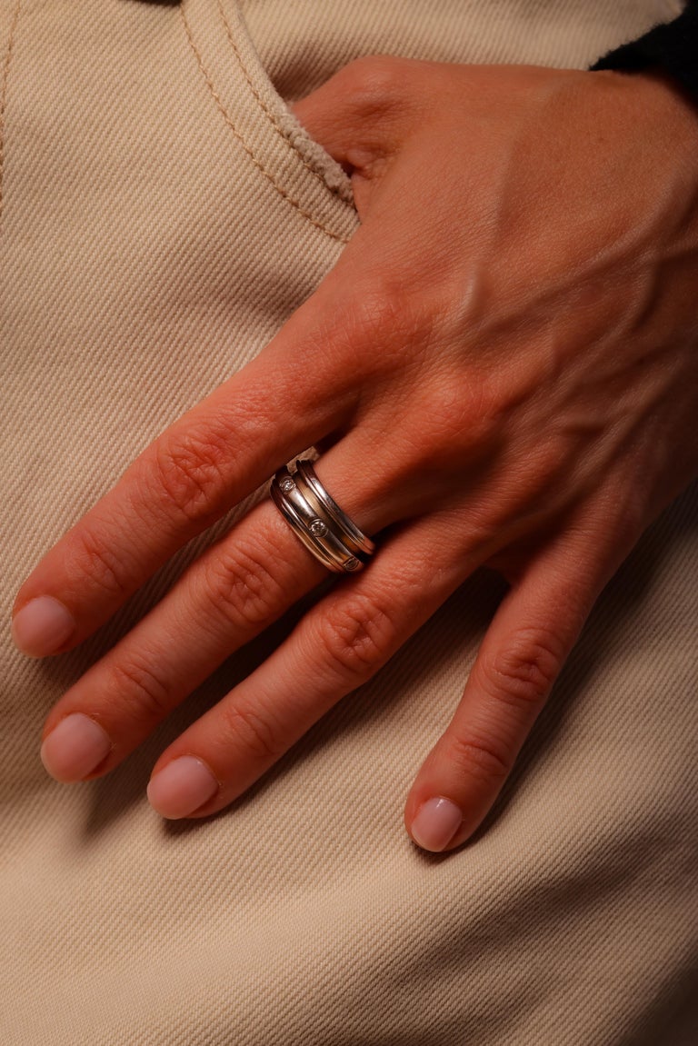 Vintage Piaget Diamond 18K White Gold Possession Ring For Sale at