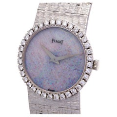 Vintage Piaget Diamond Opal Dial 18K Gold Ref 9706 Ladies Watch