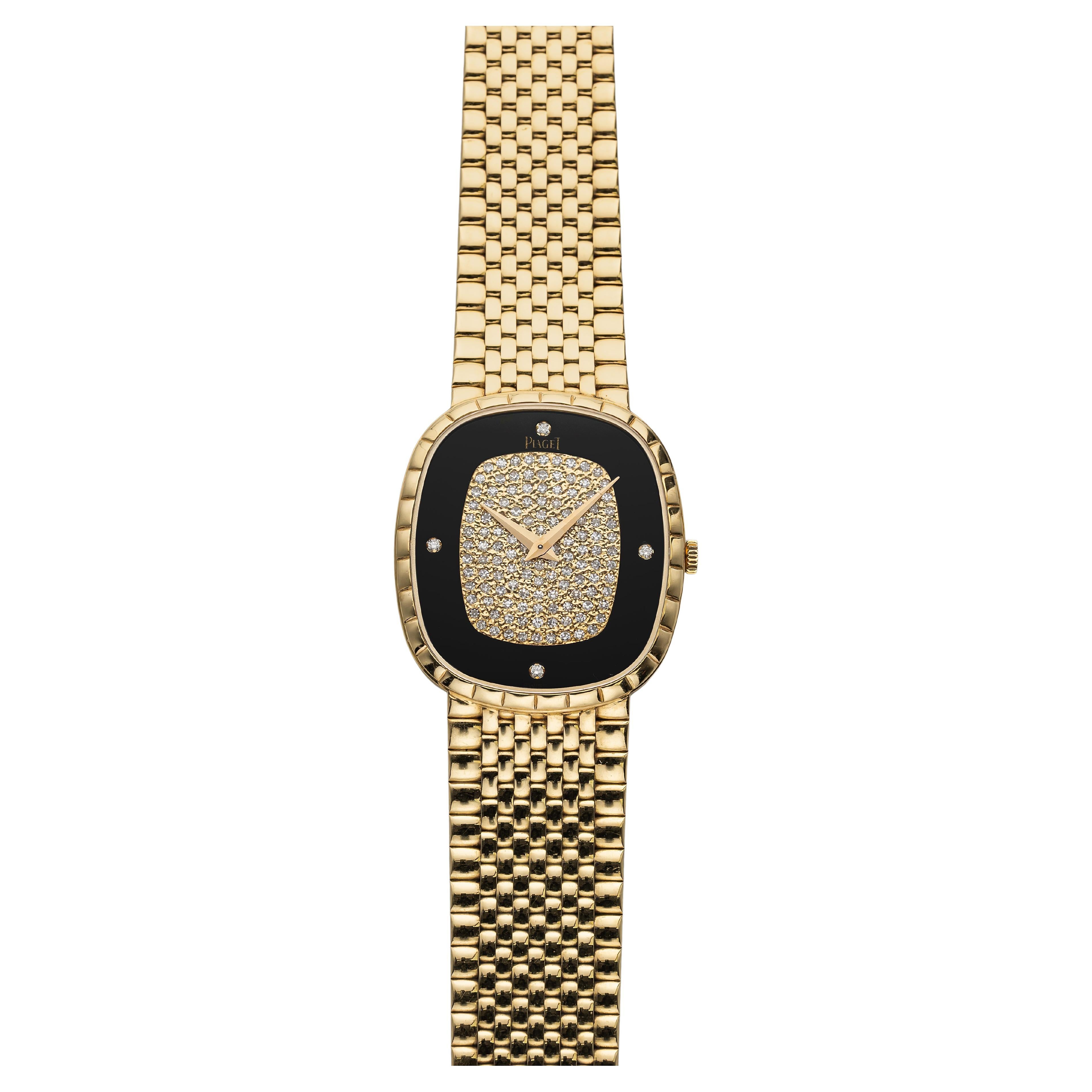 Vintage Piaget Ellipse 80s Factory Diamond
Onyx Dial Manual Wind 18K Yellow Go