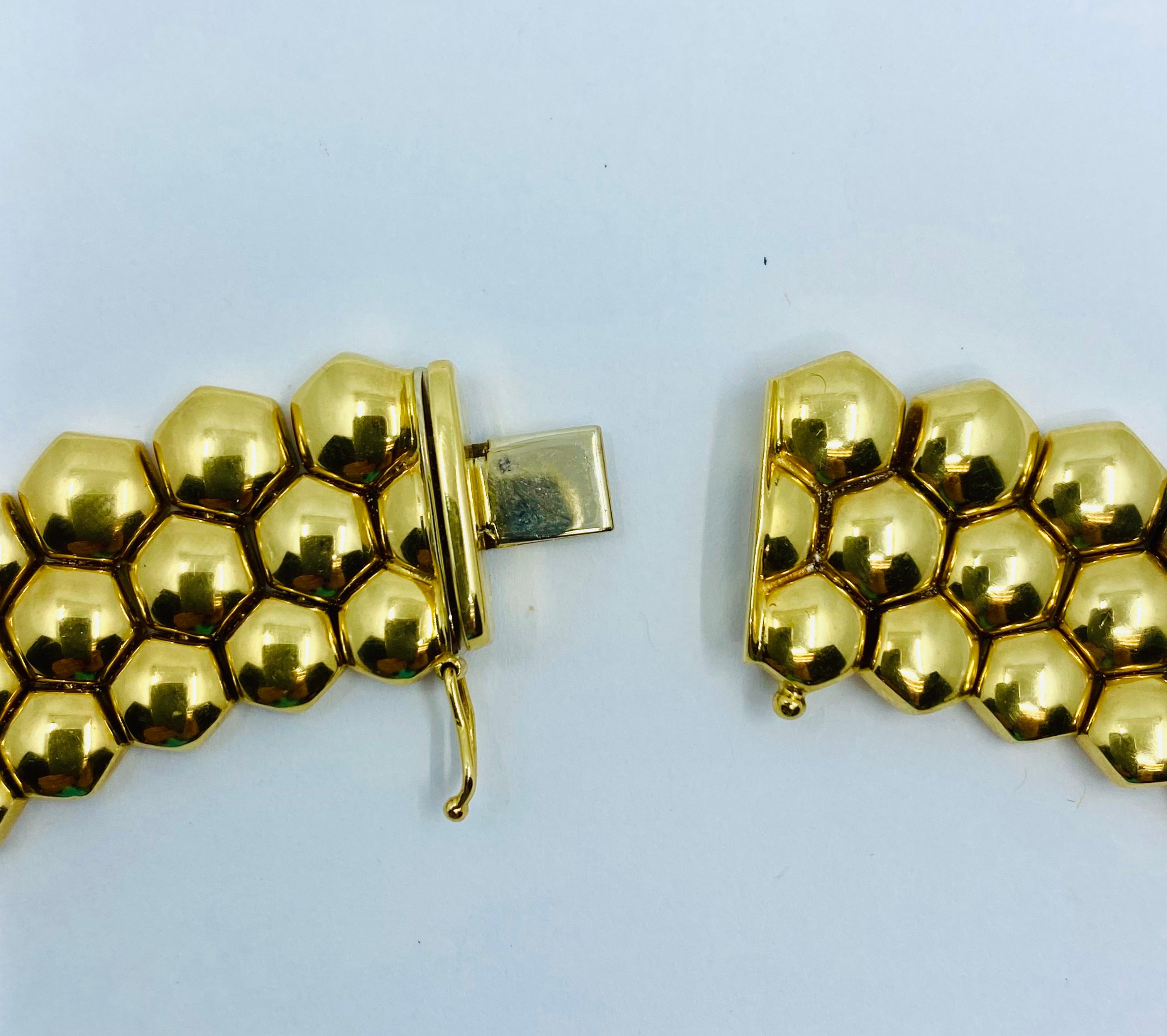 Women's Vintage Piaget Honeycomb Gold Necklace For Sale