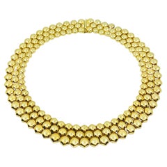 Vintage Piaget Honeycomb Gold Necklace