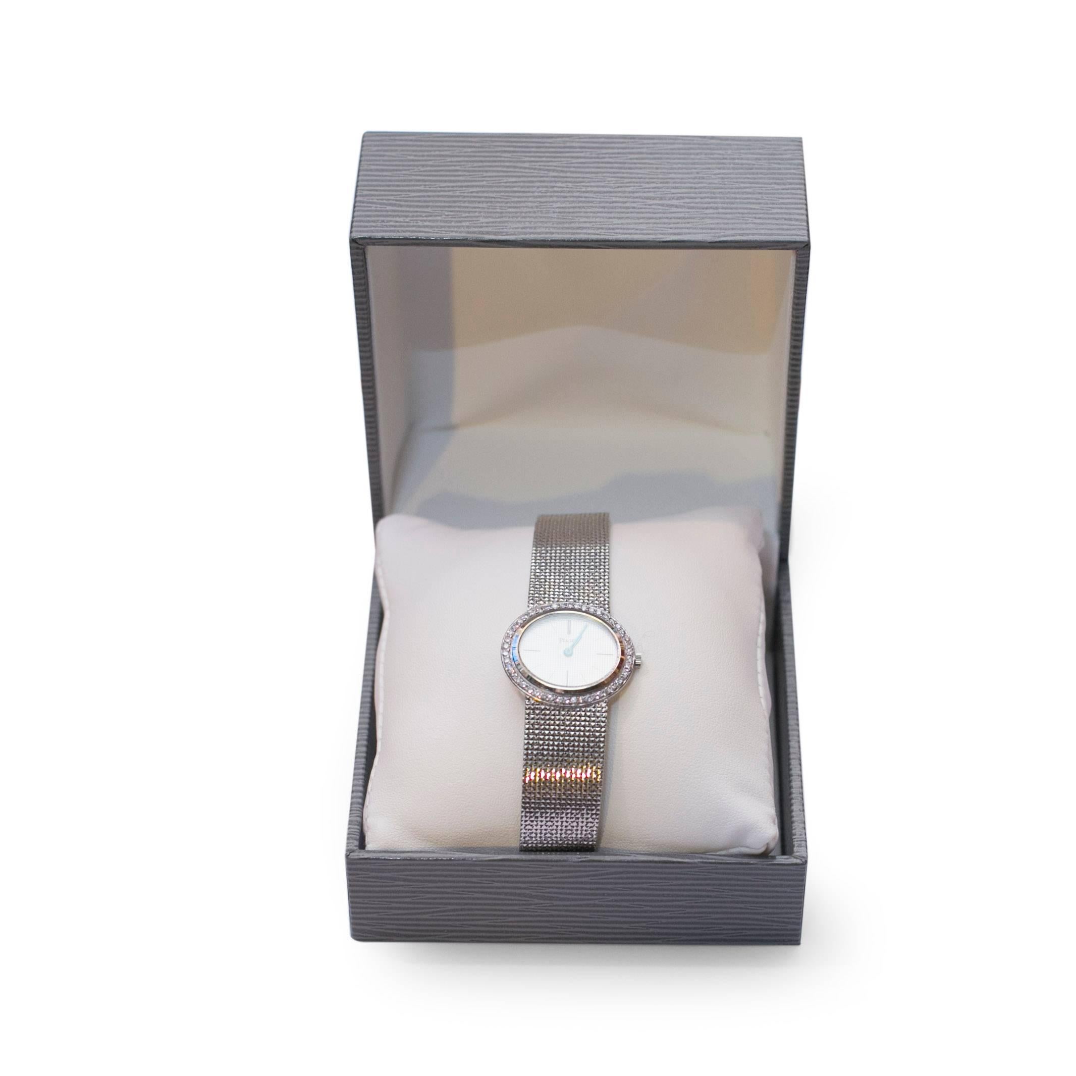 Contemporary Vintage Piaget Ladies Altiplano 18 Karat White Gold Diamonds Wristwatch