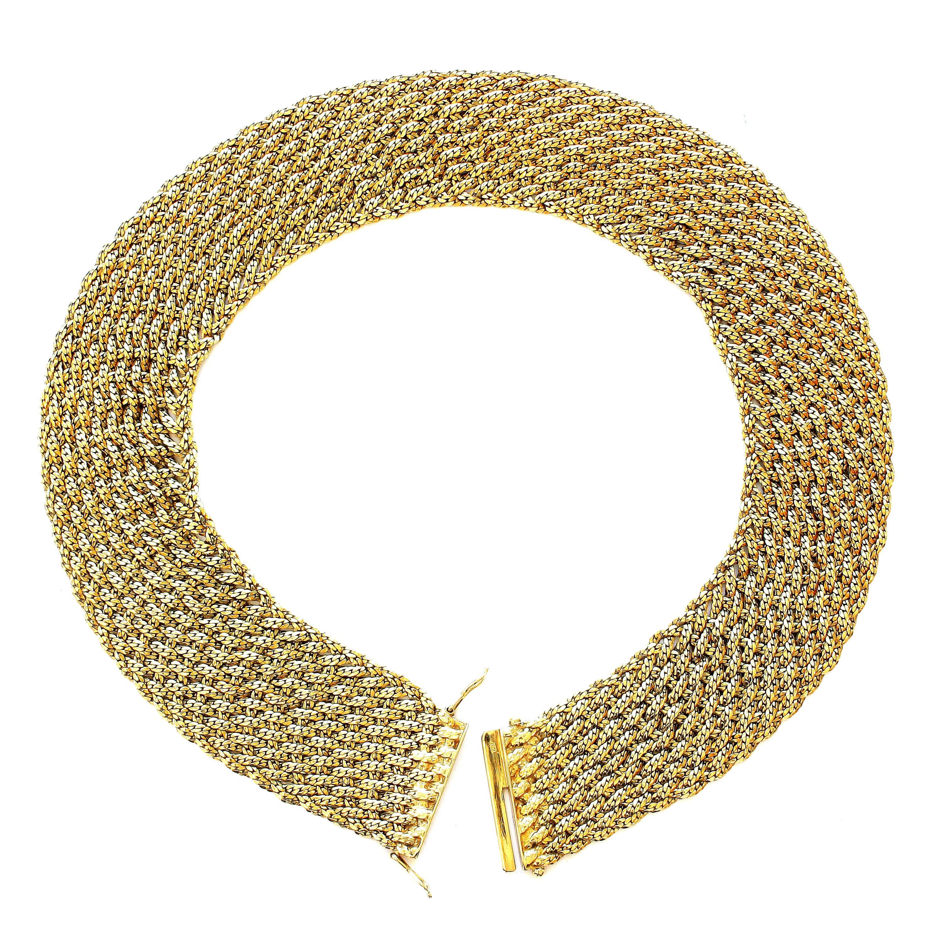 Vintage Piaget Mesh Gold Collar Necklace
