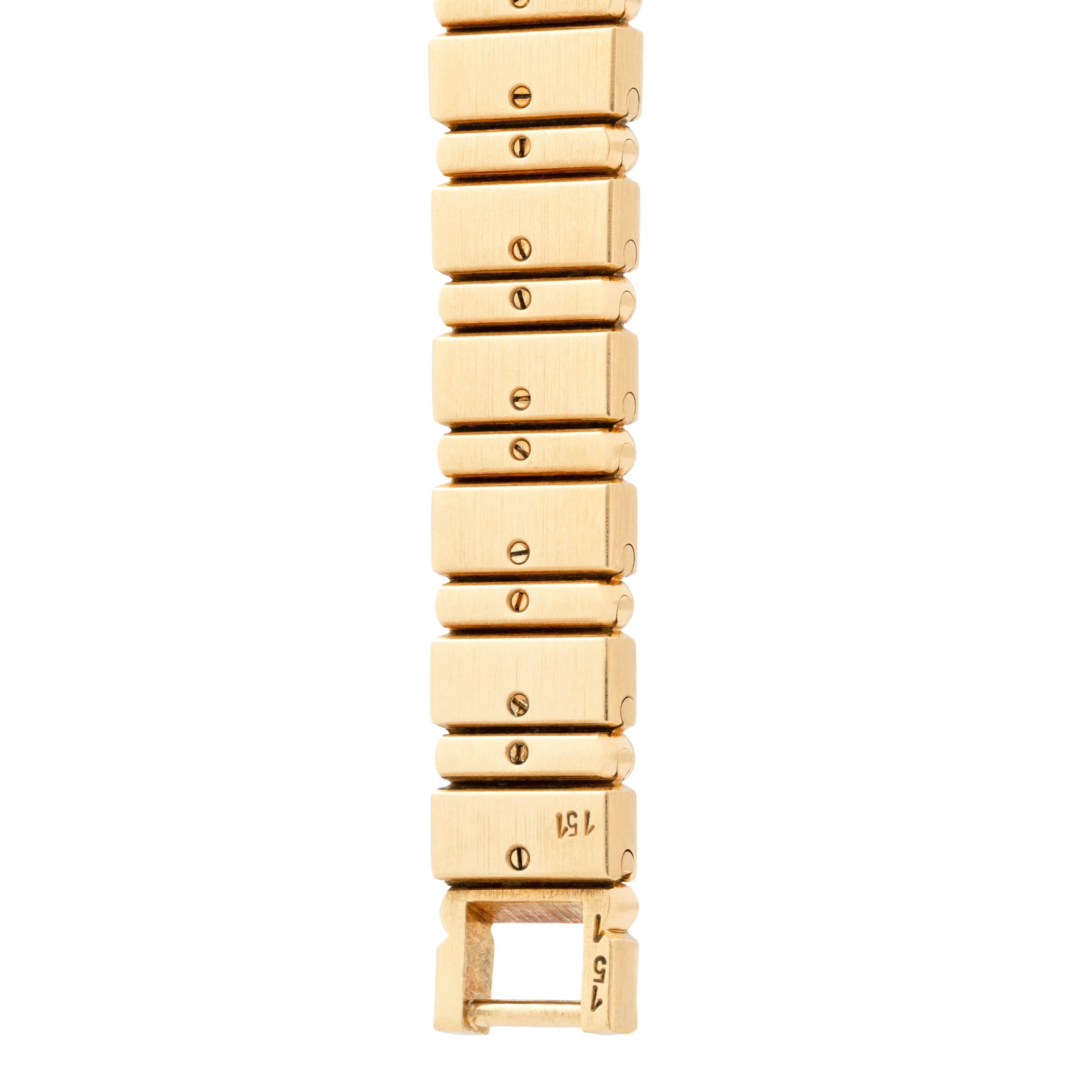 Vintage Piaget Polo Model 846C701 18 Karat Gold Onyx and Diamonds Watch 1