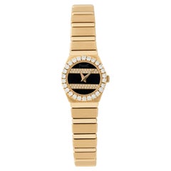 Vintage Piaget Polo Model 846C701 18 Karat Gold Onyx and Diamonds Watch
