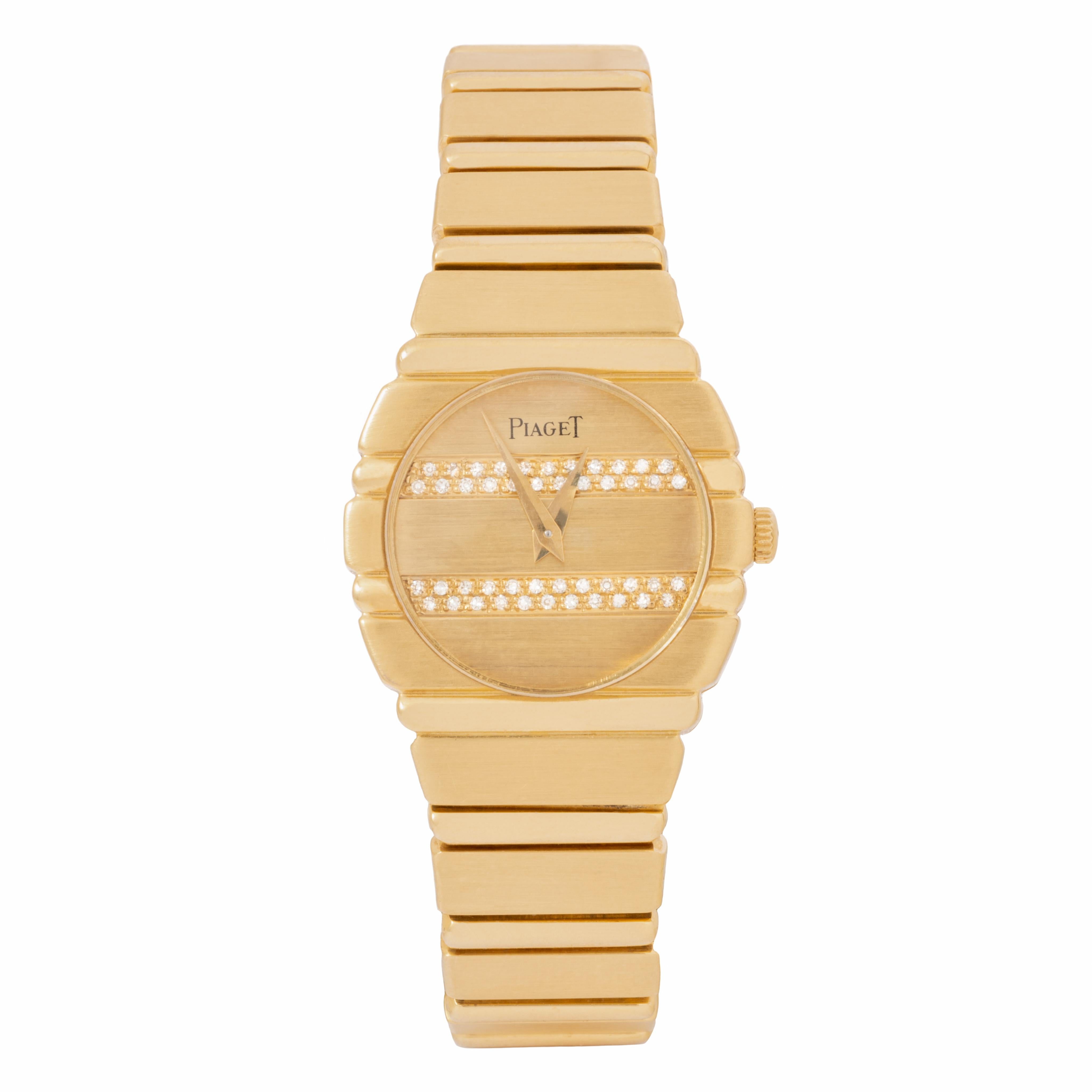 Piaget Polo 18 Karat Gelbgold und Diamant-Zifferblatt Modell 861C701, Vintage  Siehe (Moderne)