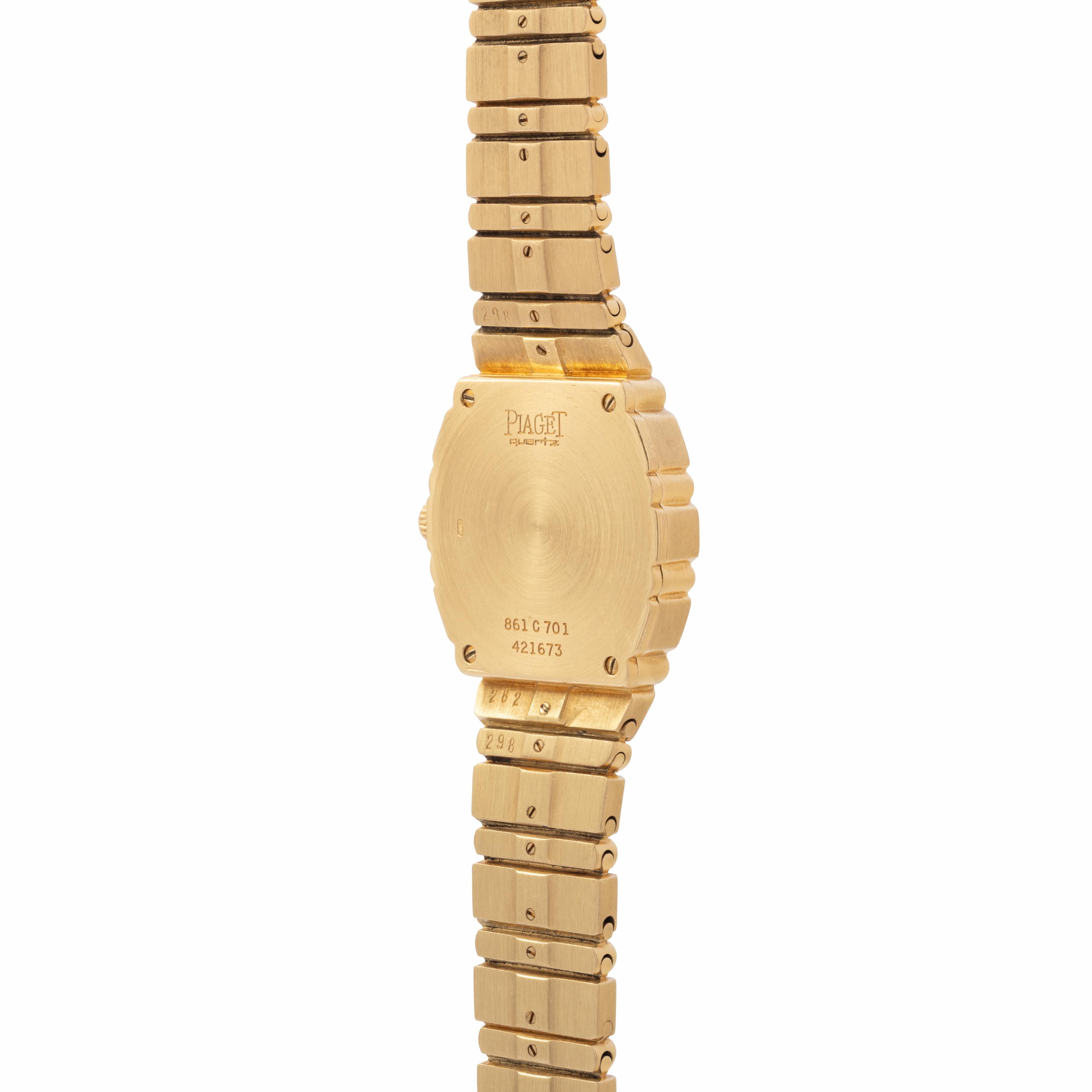 Piaget Polo 18 Karat Gelbgold und Diamant-Zifferblatt Modell 861C701, Vintage  Siehe für Damen oder Herren