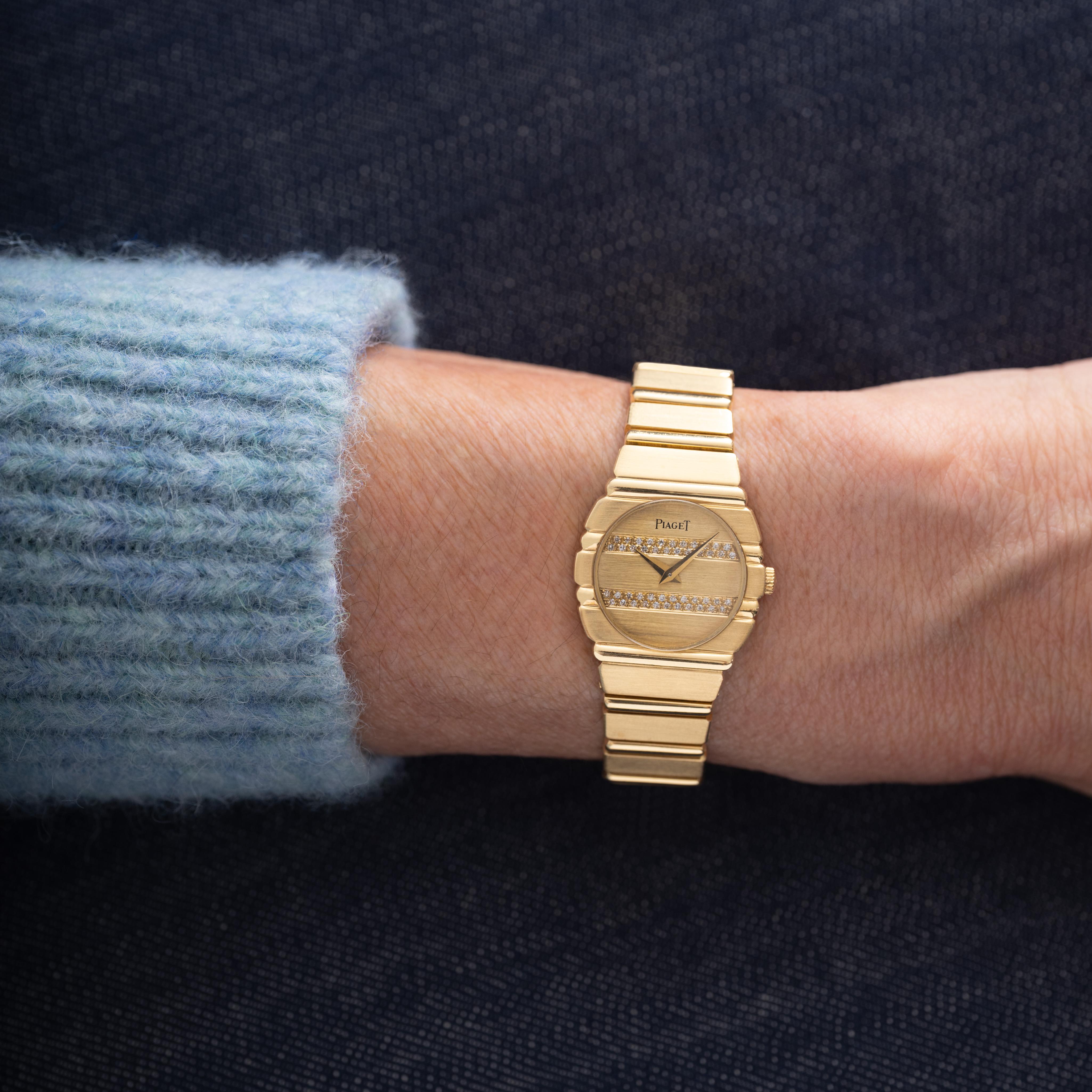 Piaget Polo 18 Karat Gelbgold und Diamant-Zifferblatt Modell 861C701, Vintage  Siehe 2
