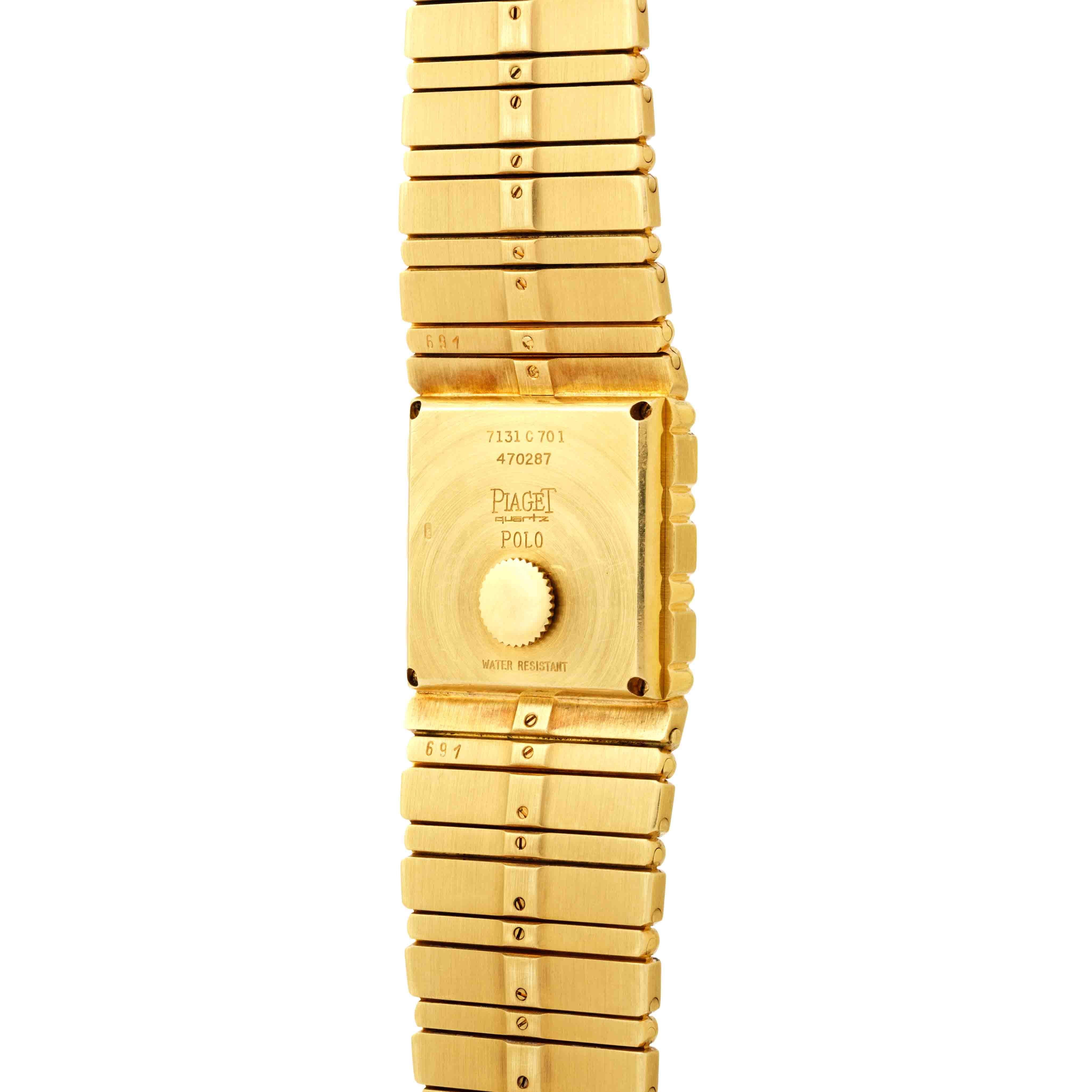Piaget Polo d'epoca Modello 7131 C 701 Oro giallo 18 carati Diamanti Scatola Documenti in vendita 2