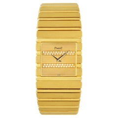 Vintage Piaget Polo Model 7131 C 701 18 Karat Yellow Gold Diamonds Box Papers