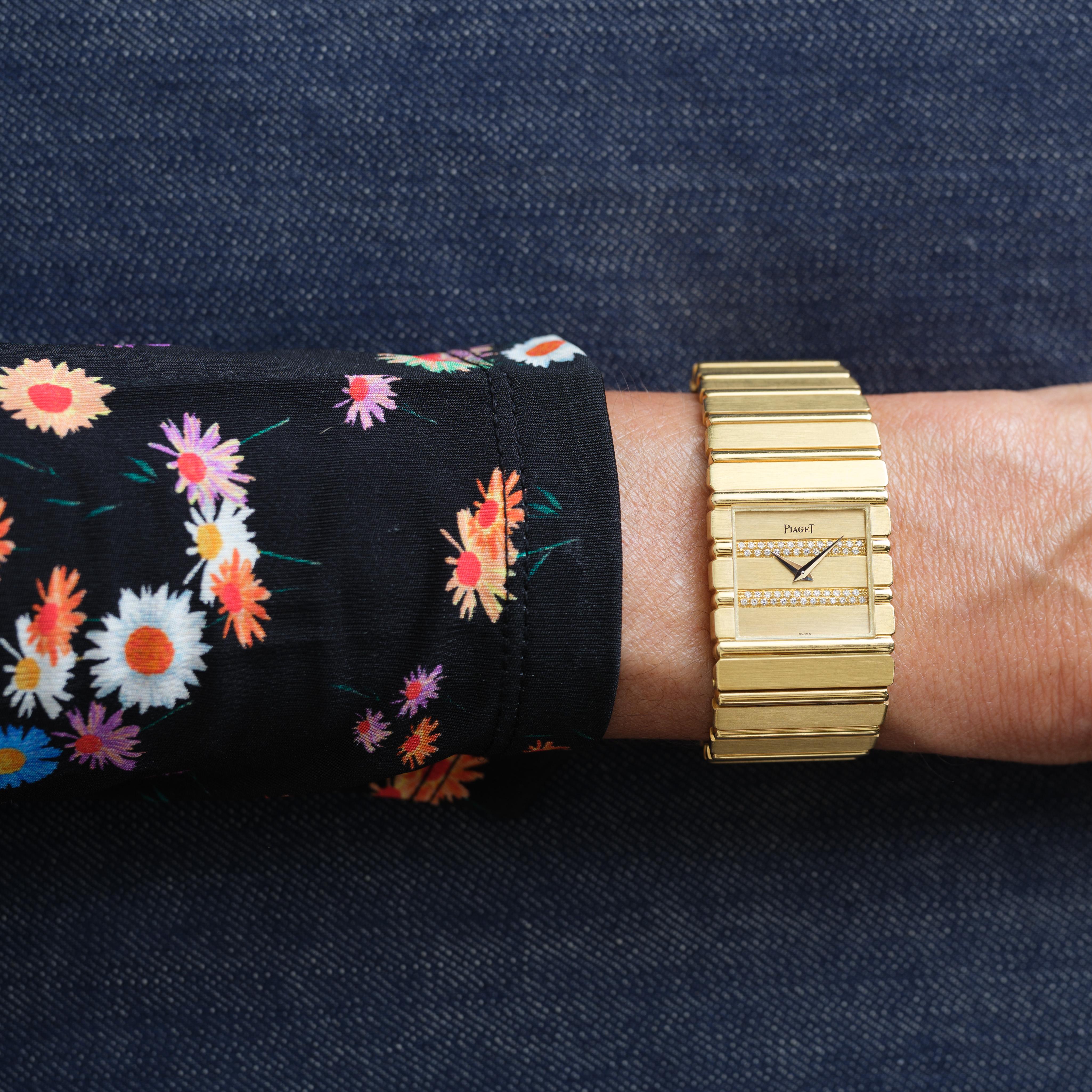 Vintage Piaget Model No 7131c701 18 Karat Yellow Gold Diamonds Box Papers en vente 3